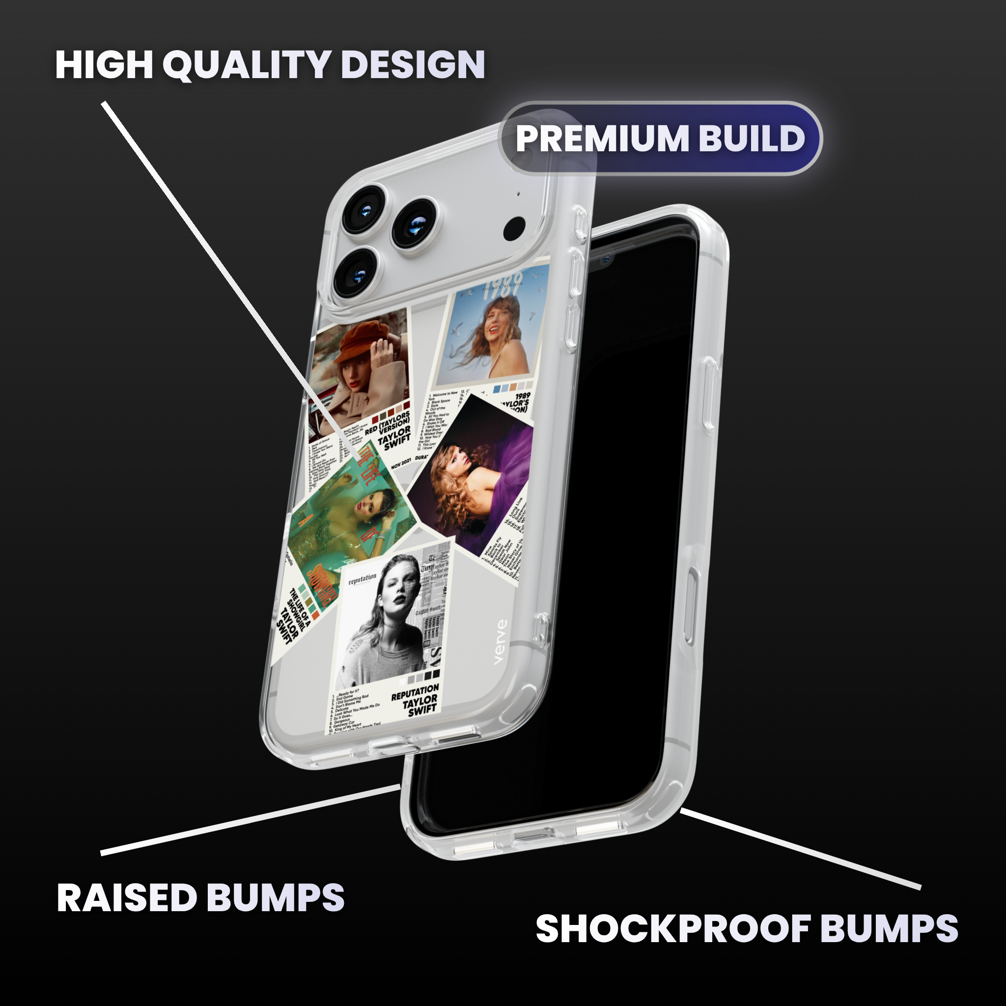 Taylor Swift Album Covers Clear Phone Case