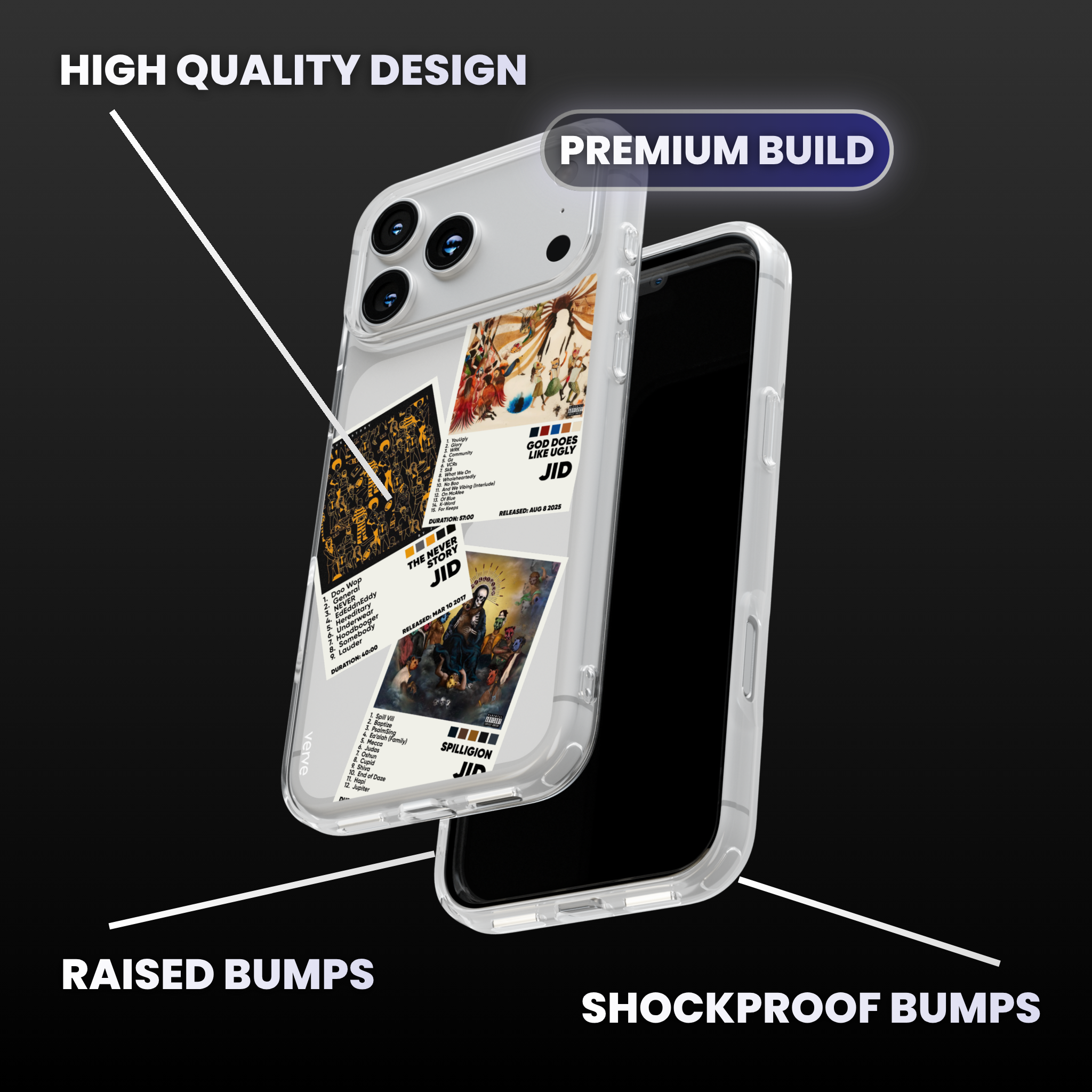 JID Album Covers Clear Phone Case