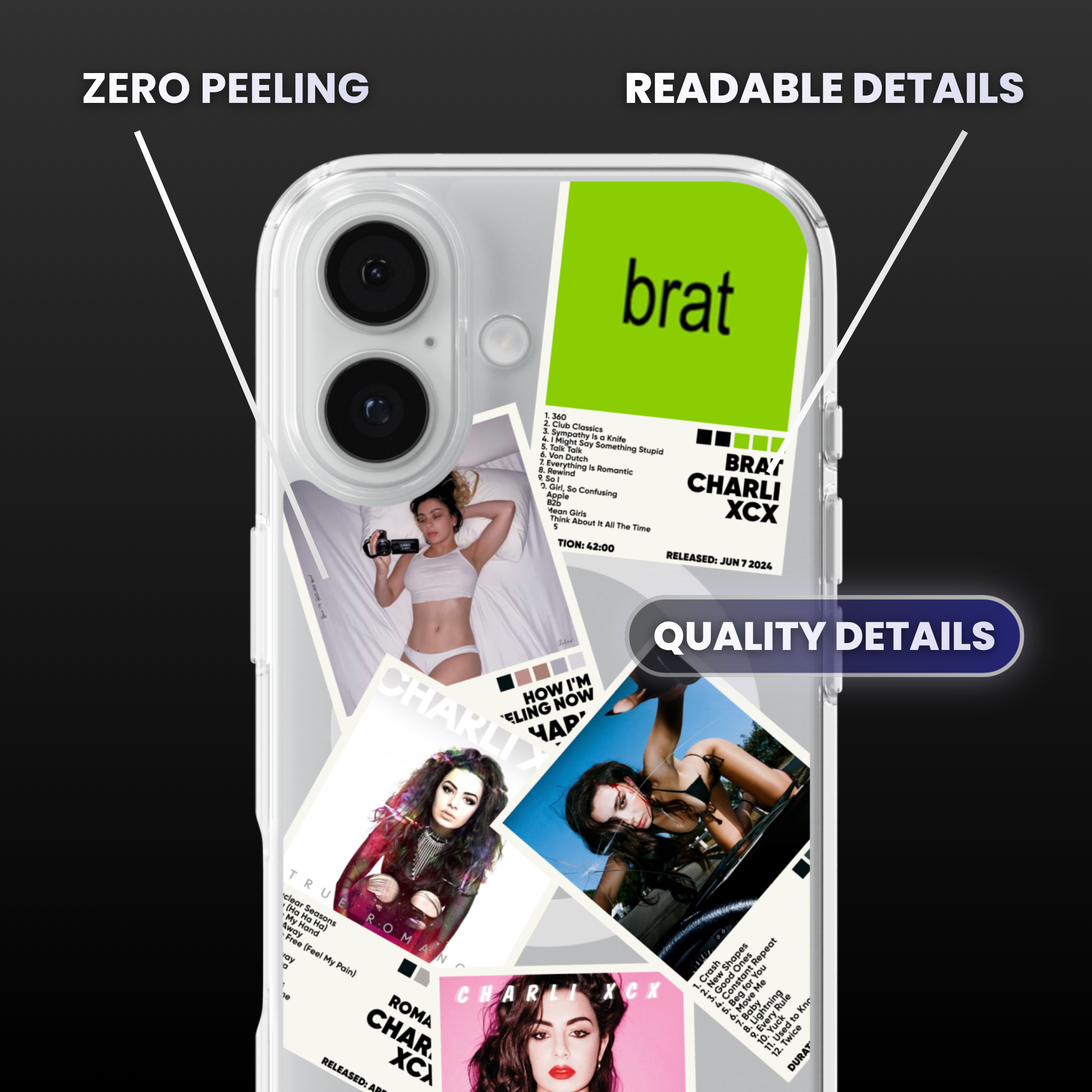 Charli xcx Album Covers Clear Phone Case