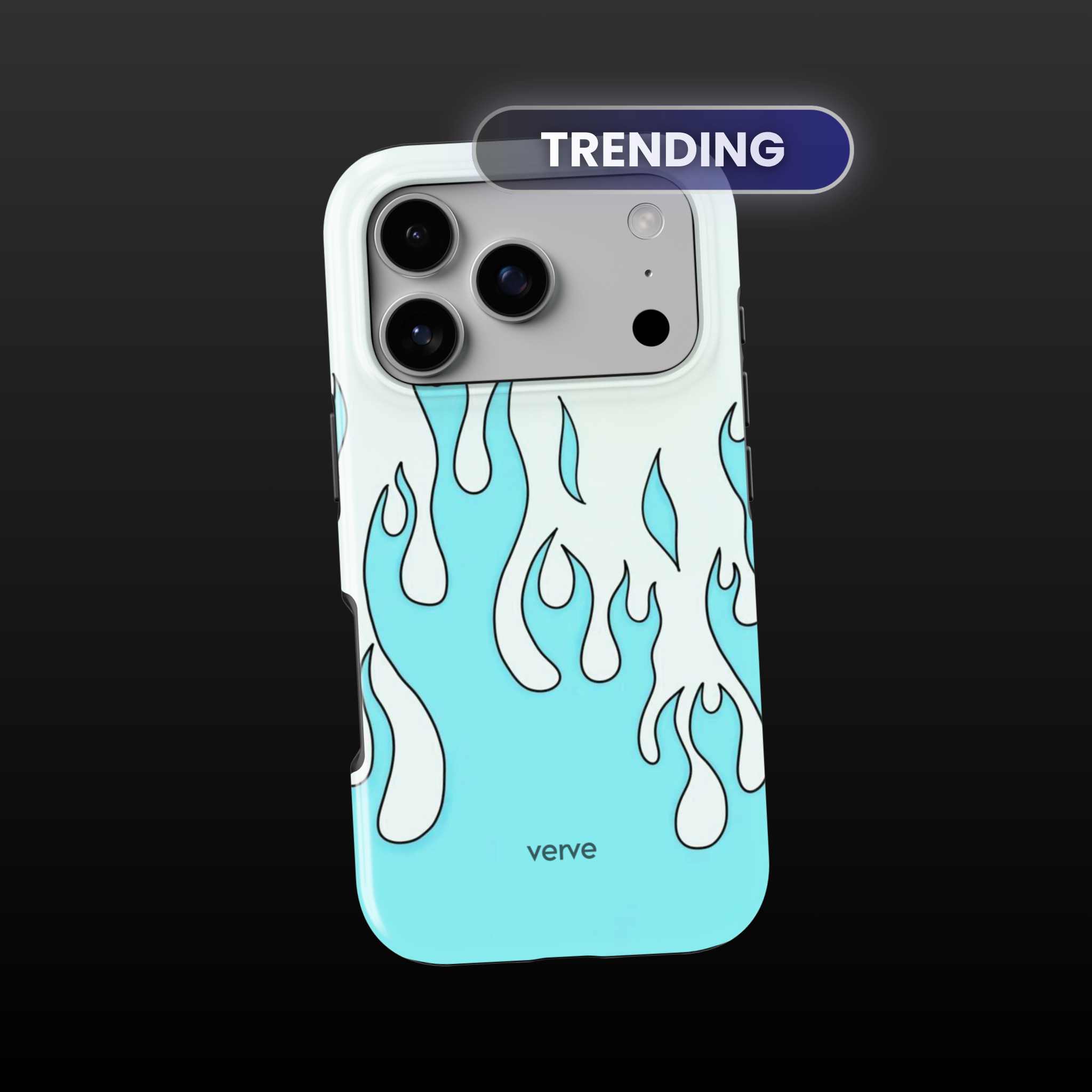 Light Blue Flames Phone Case
