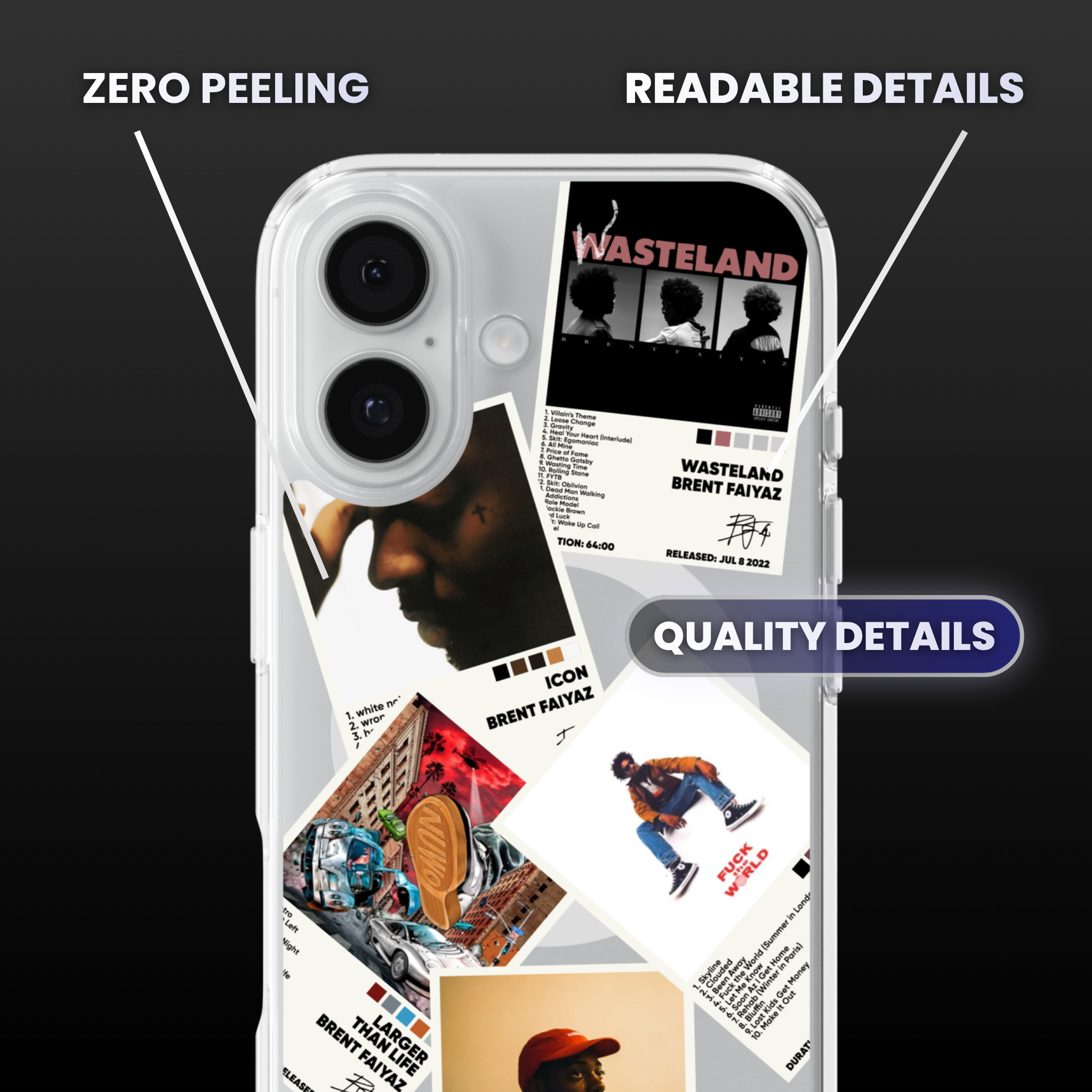 Brent Faiyaz Album Covers Clear Phone Case