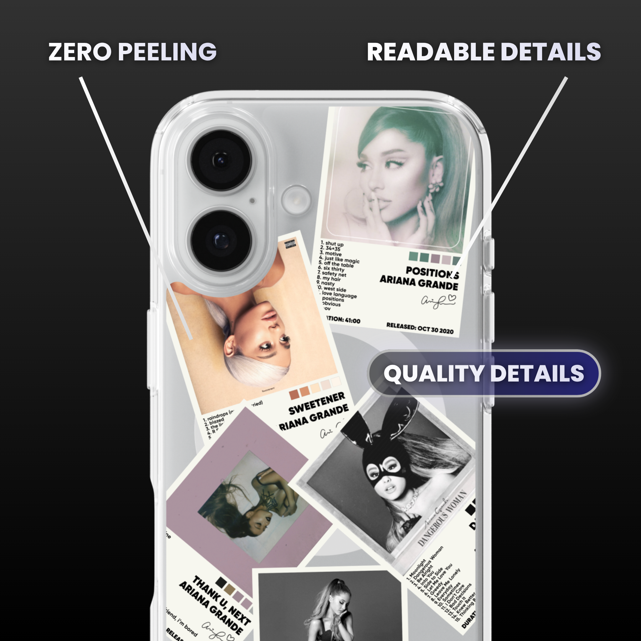 Ariana Grande Album Covers Clear Phone Case