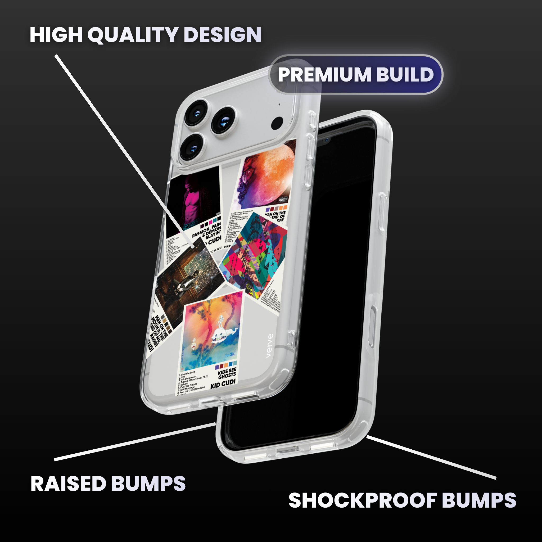 Kid Cudi Album Covers Clear Phone Case