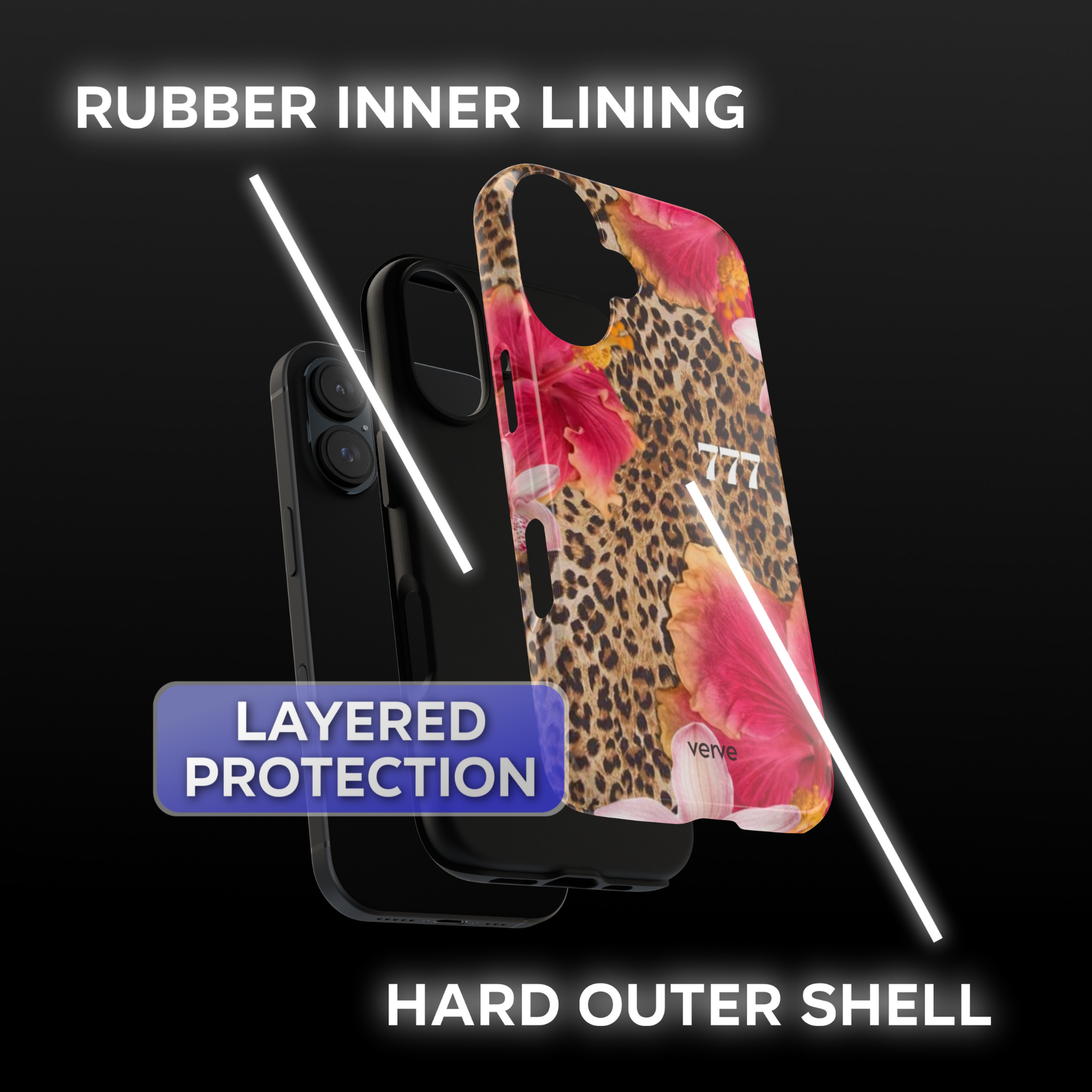 Flowers Leopard Print Phone Case