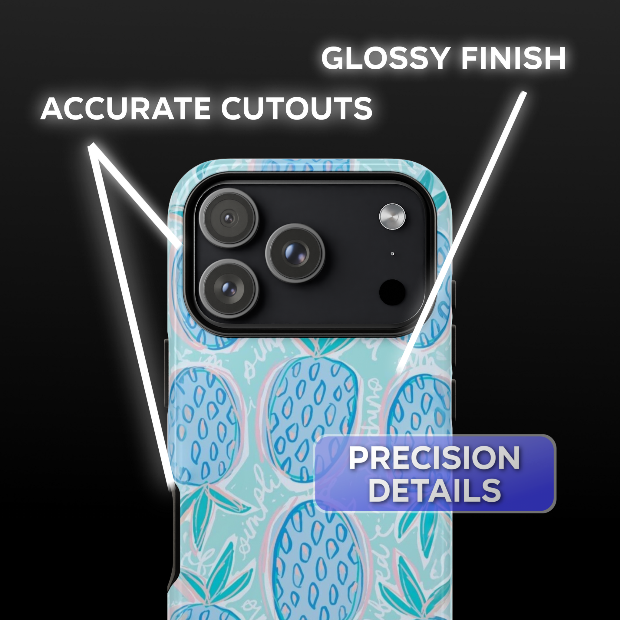 Pineapples Light Blue Phone Case