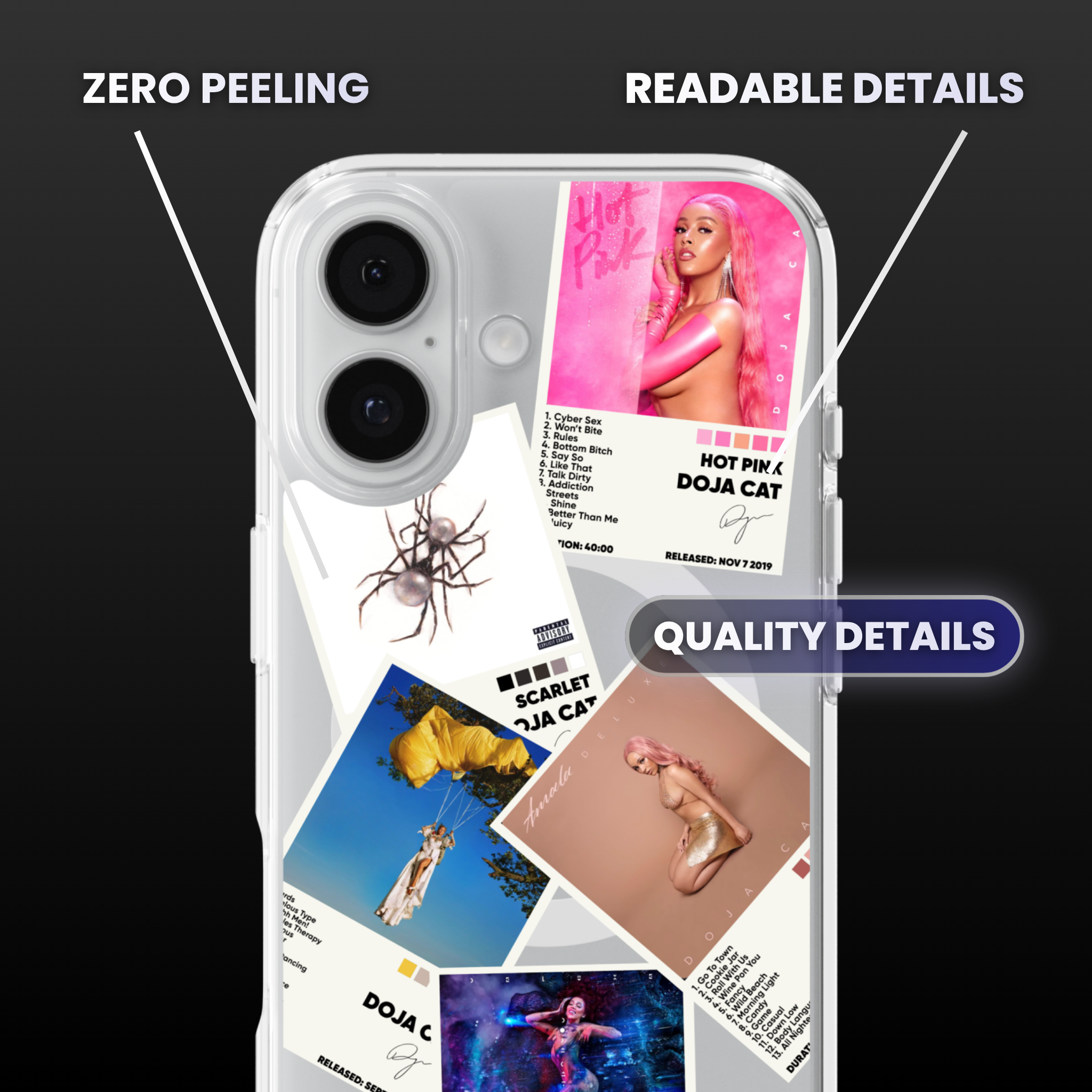 Doja Cat Album Covers Clear Phone Case