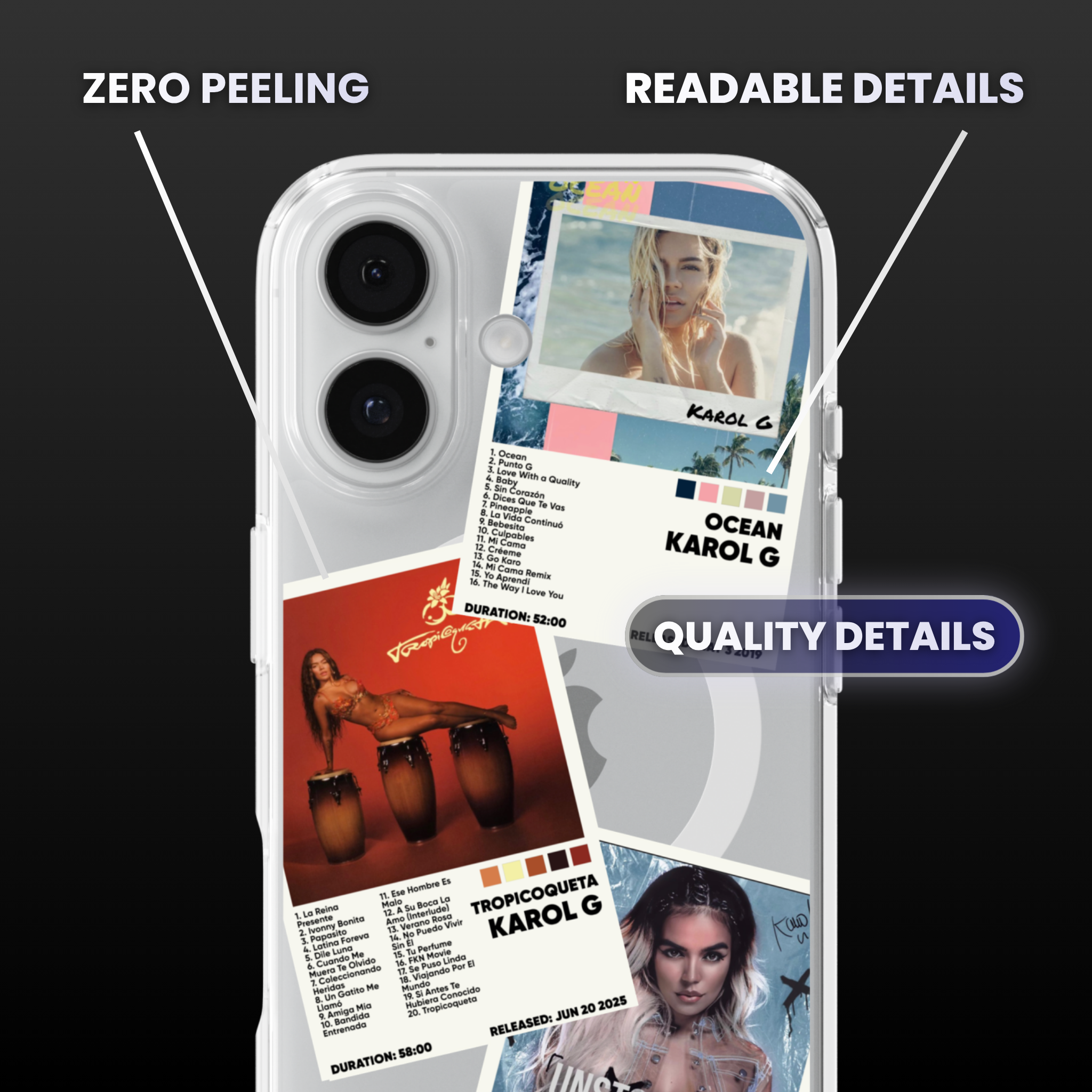 Karol G Album Covers Clear Phone Case