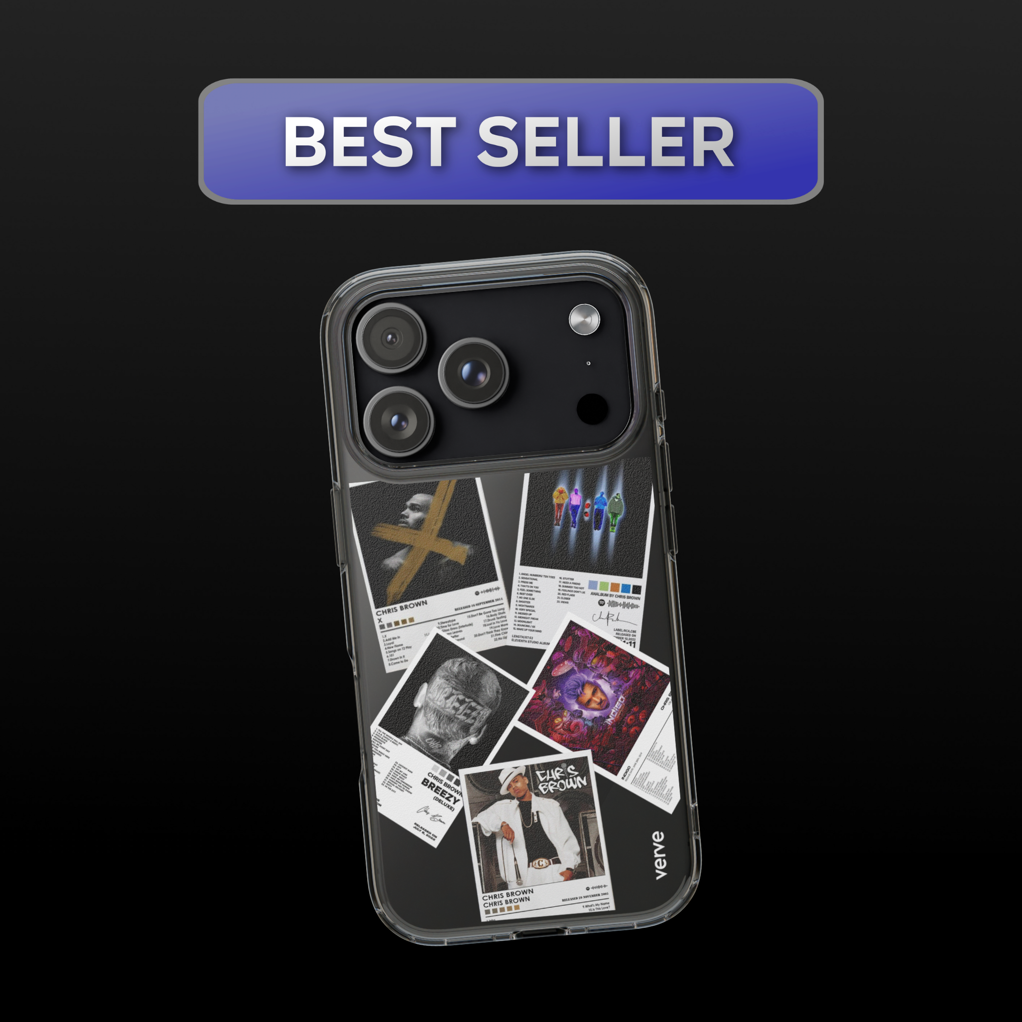 Chris Brown Album Covers Clear Phone Case