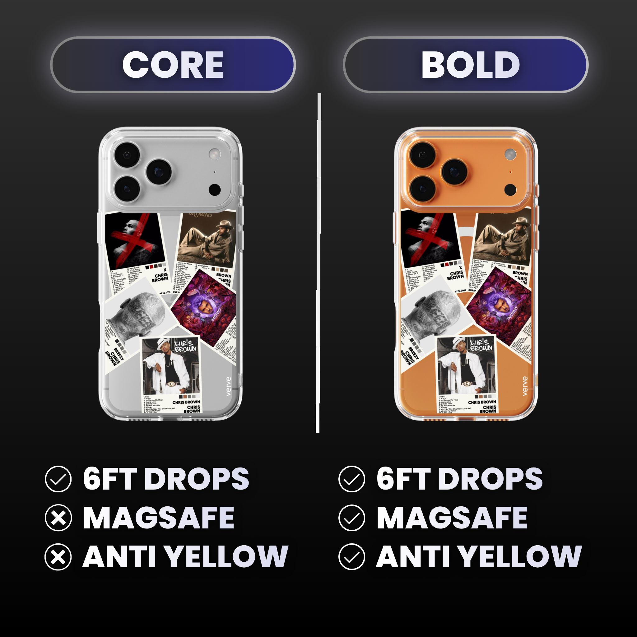 Chris Brown Album Covers Clear Phone Case