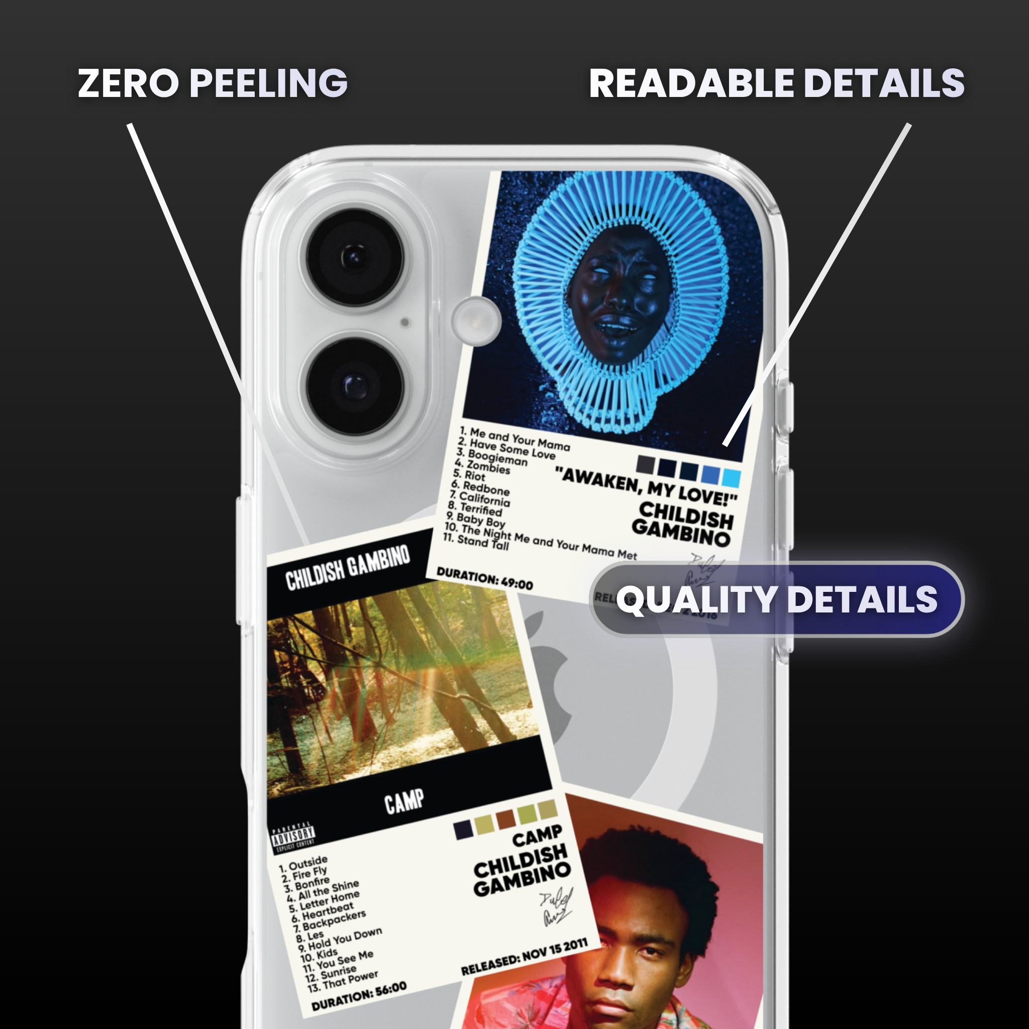 Childish Gambino Album Covers Clear Phone Case