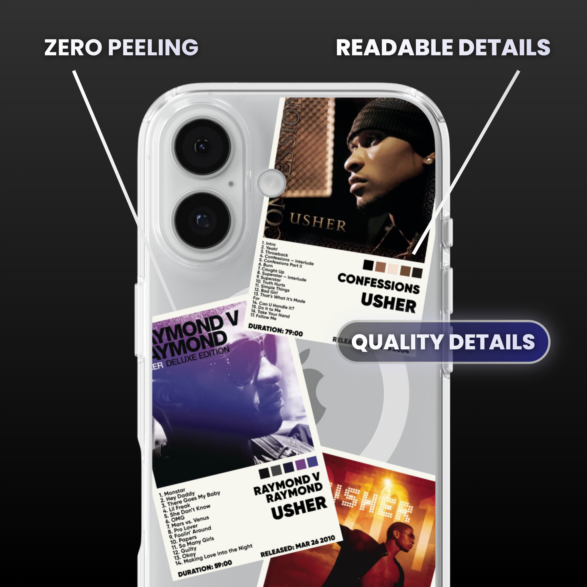 Usher Album Covers Clear Phone Case