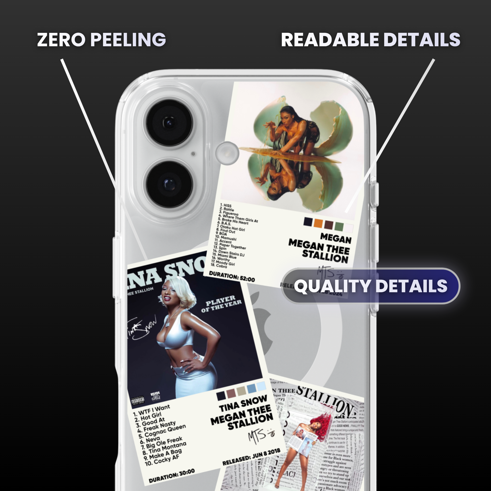 Megan Thee Stallion Album Covers Clear Phone Case