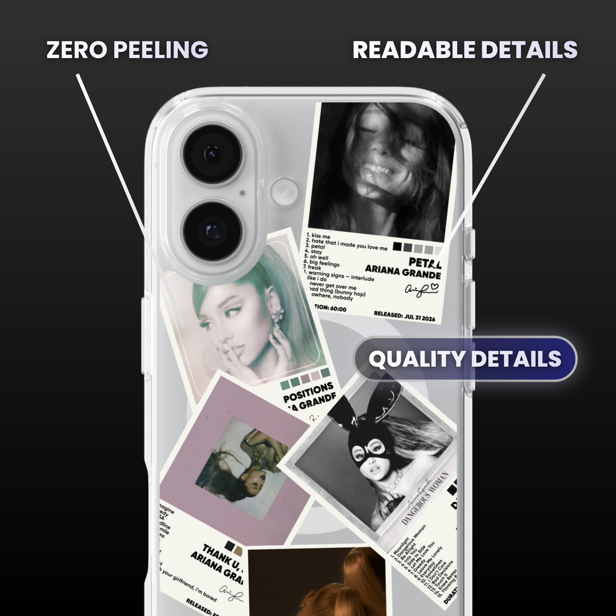 Ariana Grande Album Covers Clear Phone Case