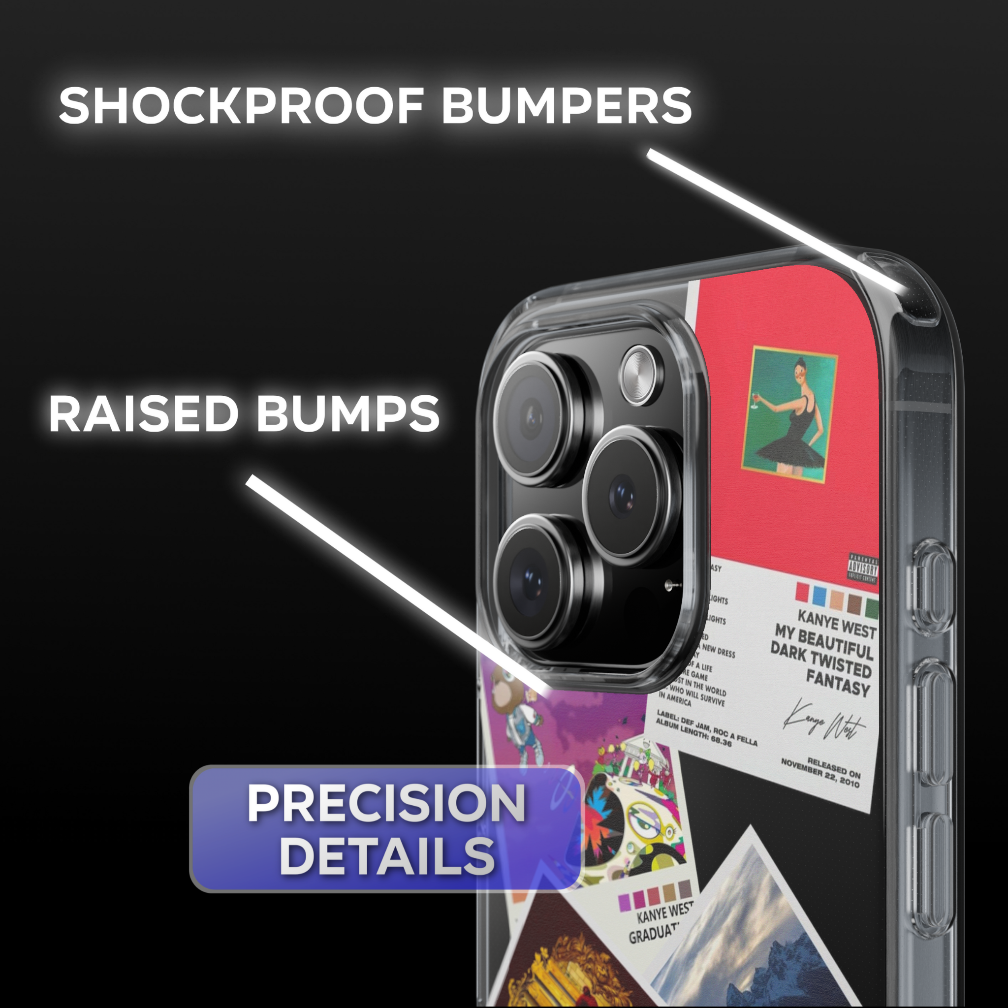 Kanye West Album Covers Clear Phone Case