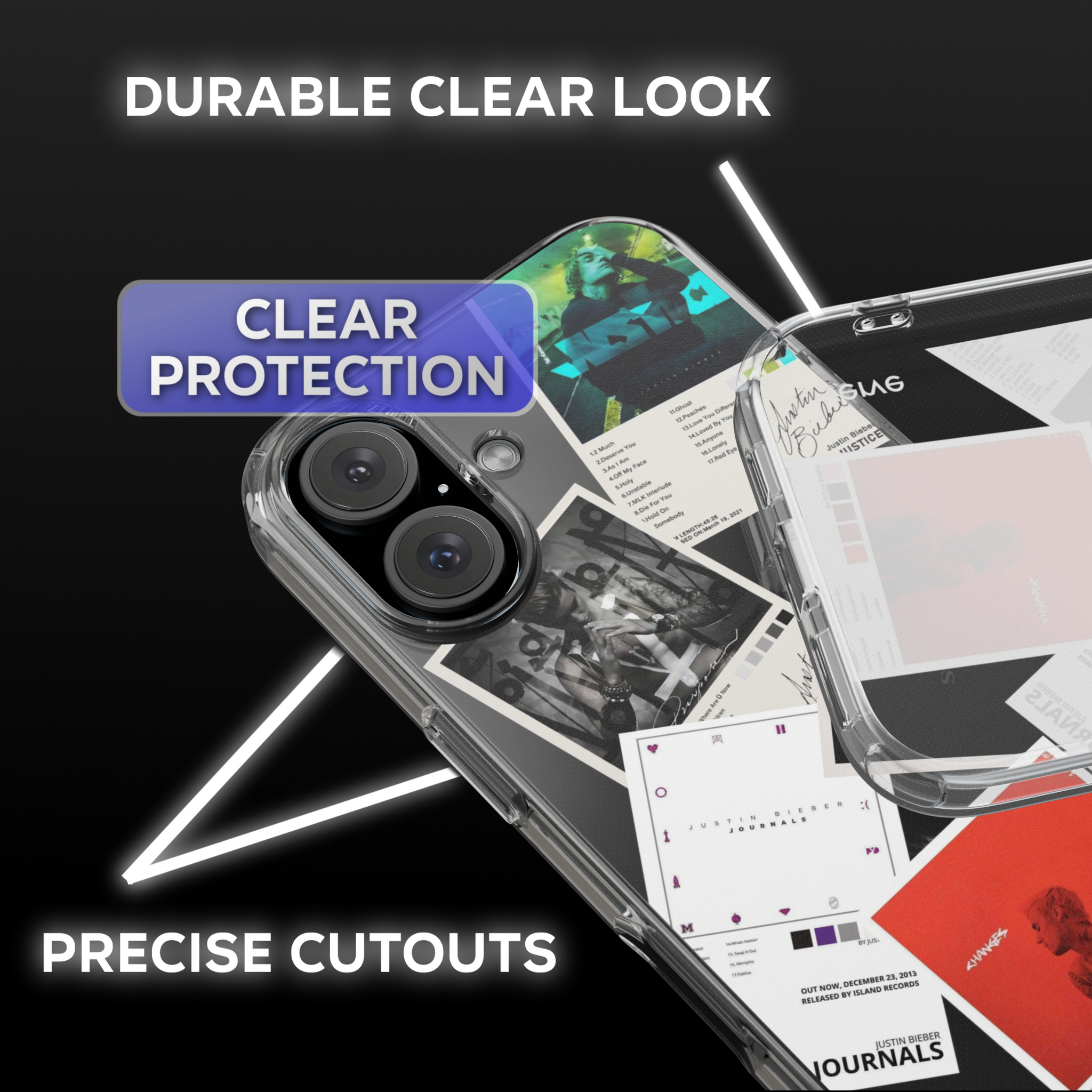 Justin Bieber Albums Clear Phone Case