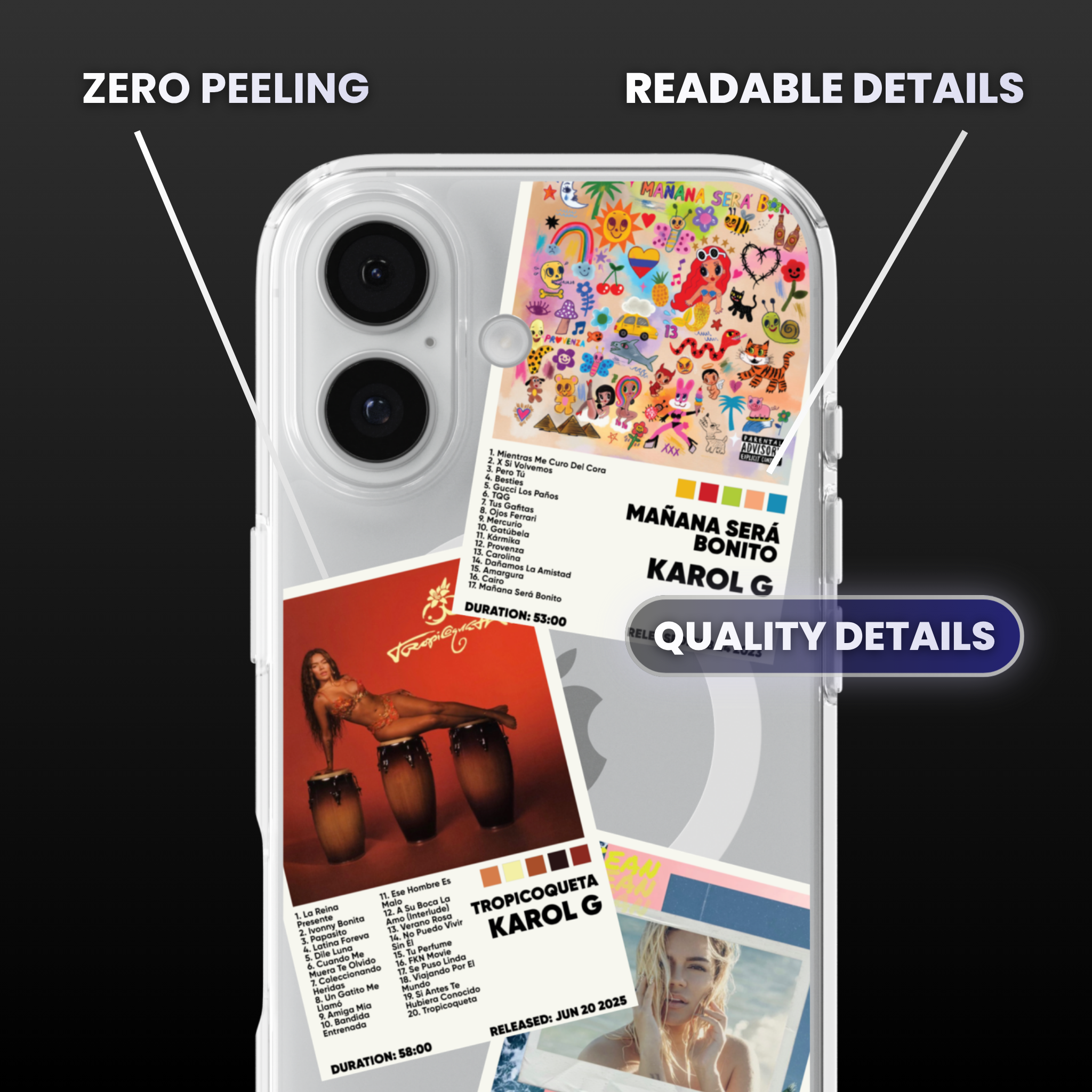 Karol G Album Covers Clear Phone Case