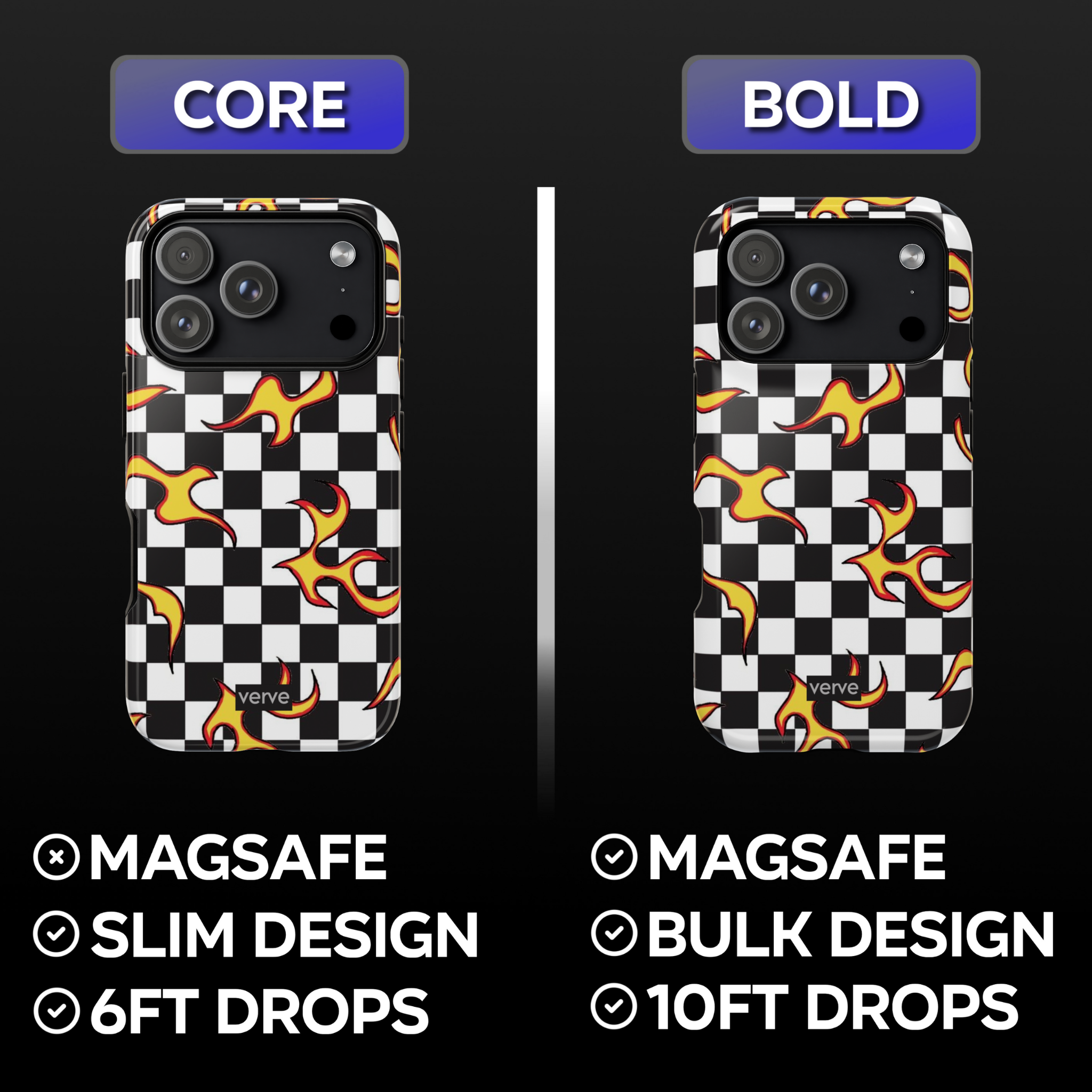Checkered Flame Phone Case