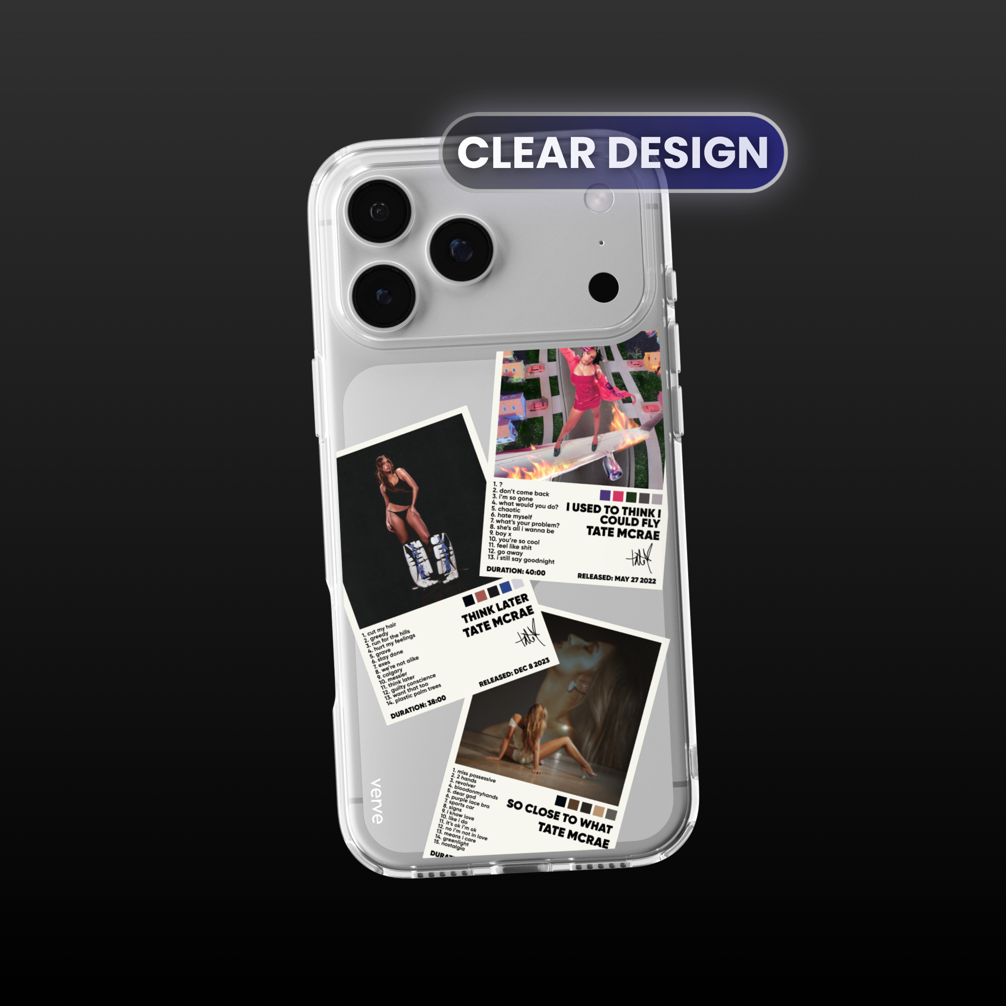 Tate McRae Album Covers Clear Phone Case