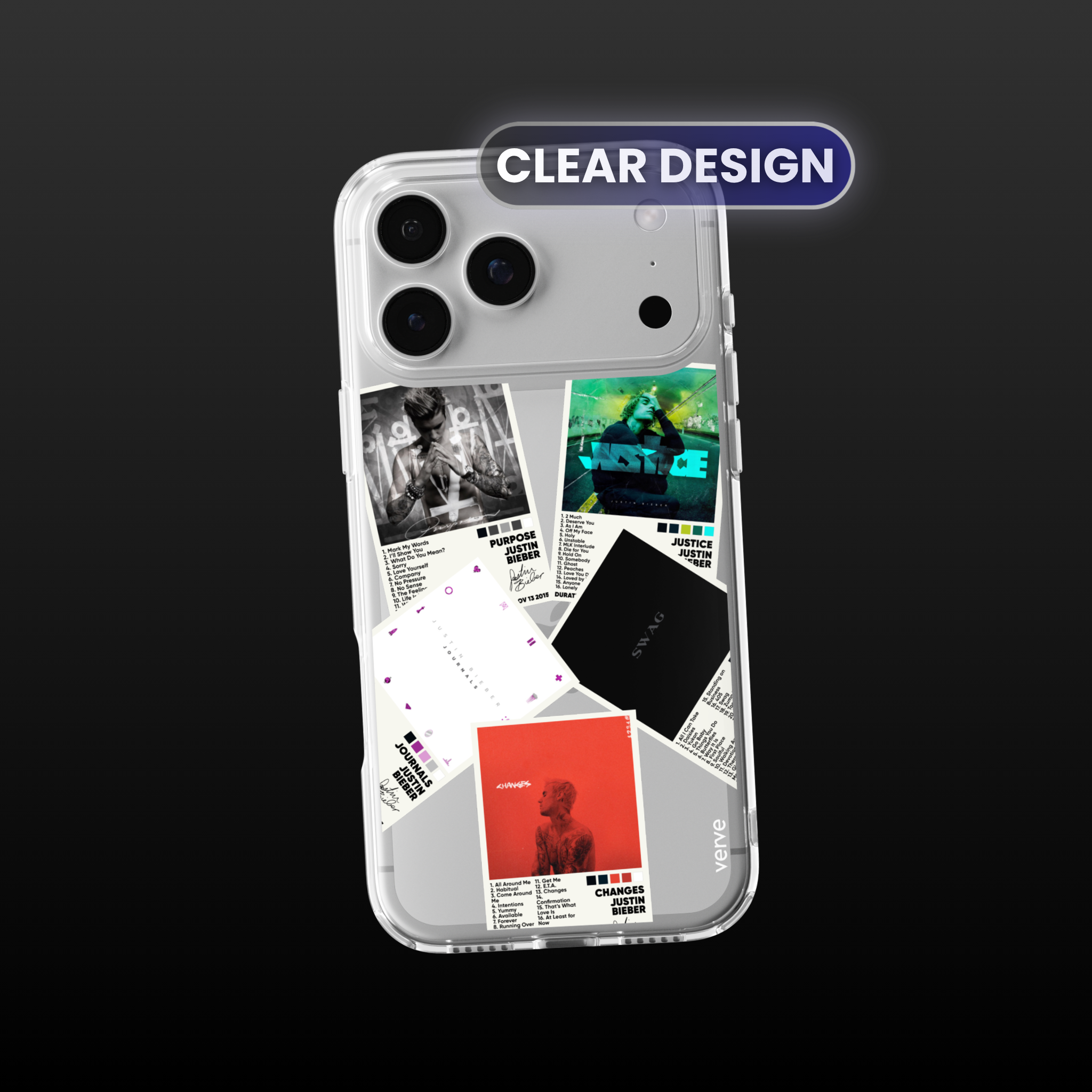 Justin Bieber Albums Clear Phone Case
