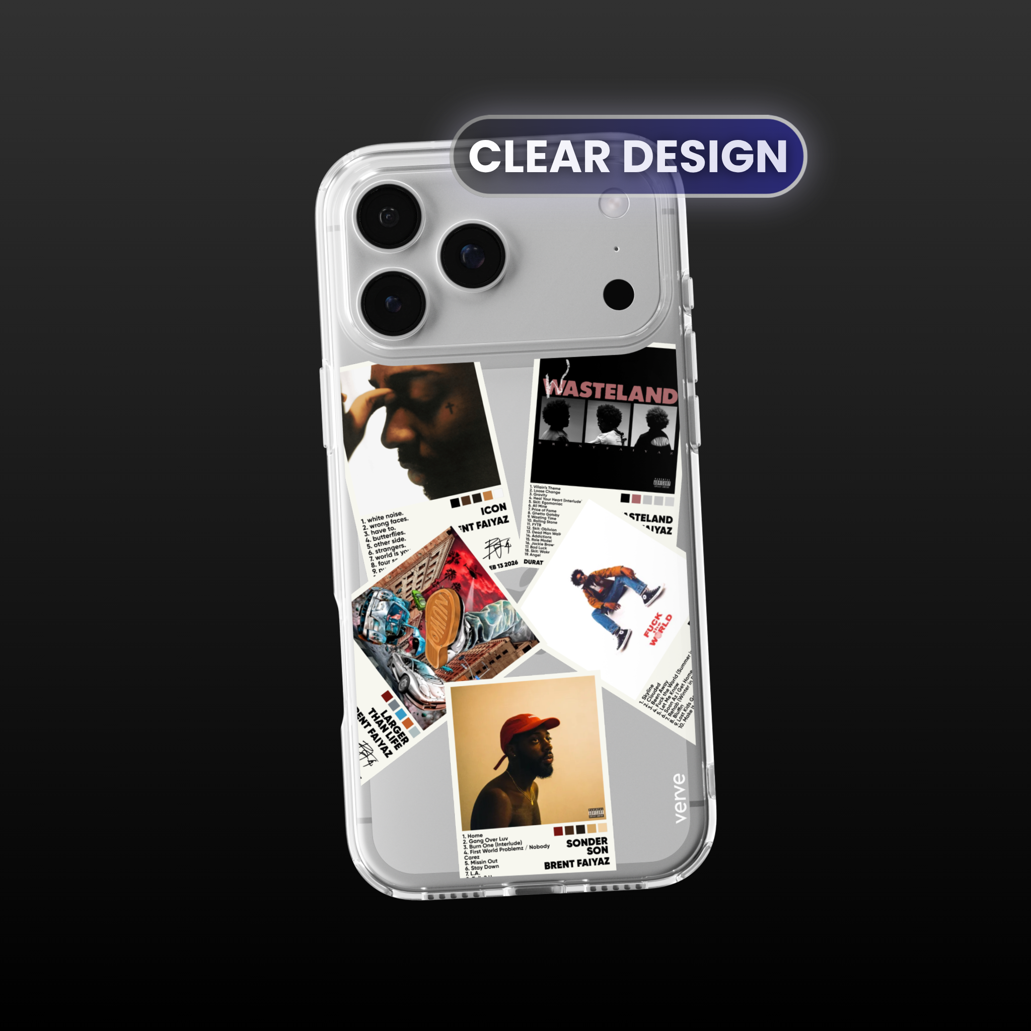 Brent Faiyaz Album Covers Clear Phone Case