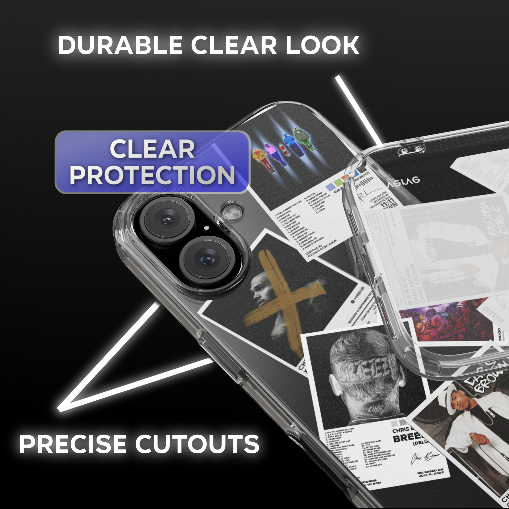 Chris Brown Album Covers Clear Phone Case