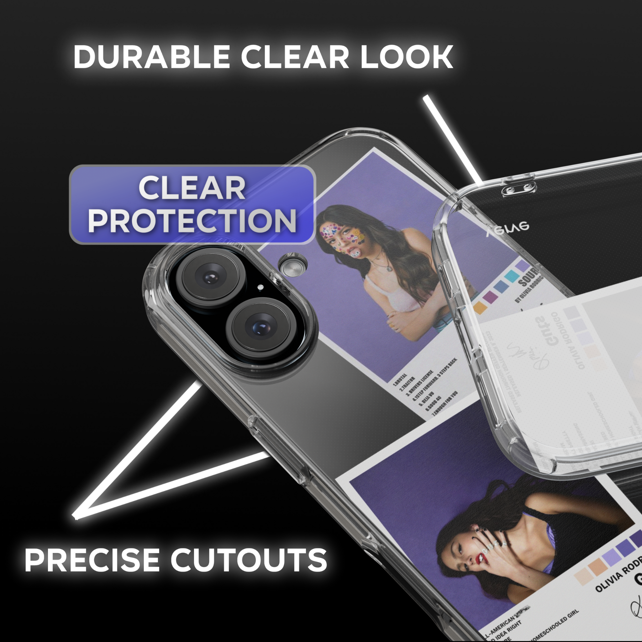 Olivia Rodrigo Album Covers Clear Phone Case