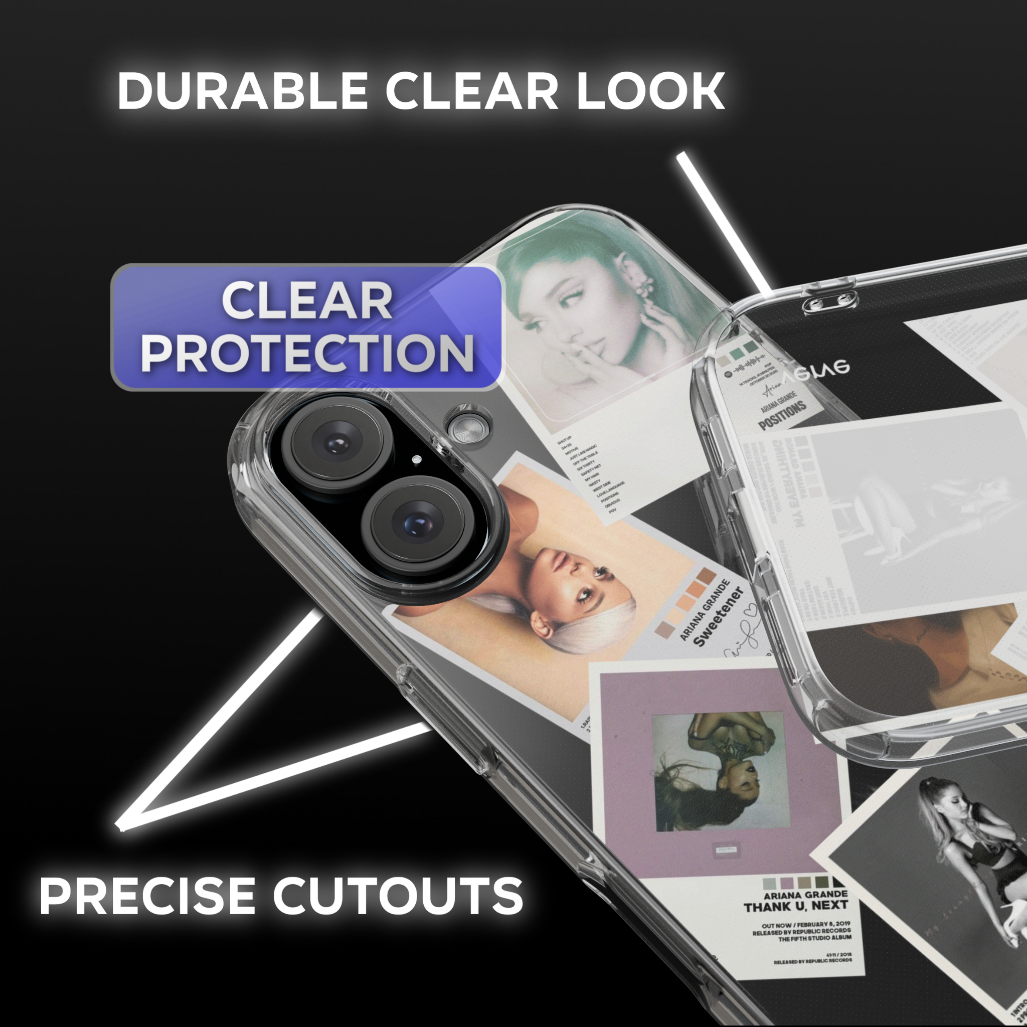 Ariana Grande Album Covers Clear Phone Case