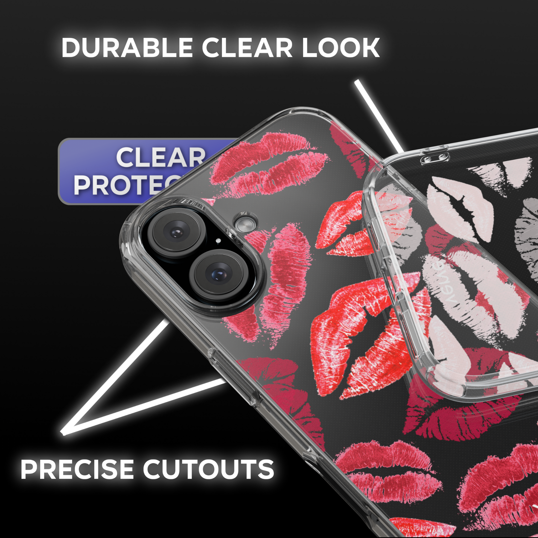 Kiss Print Clear Phone Case