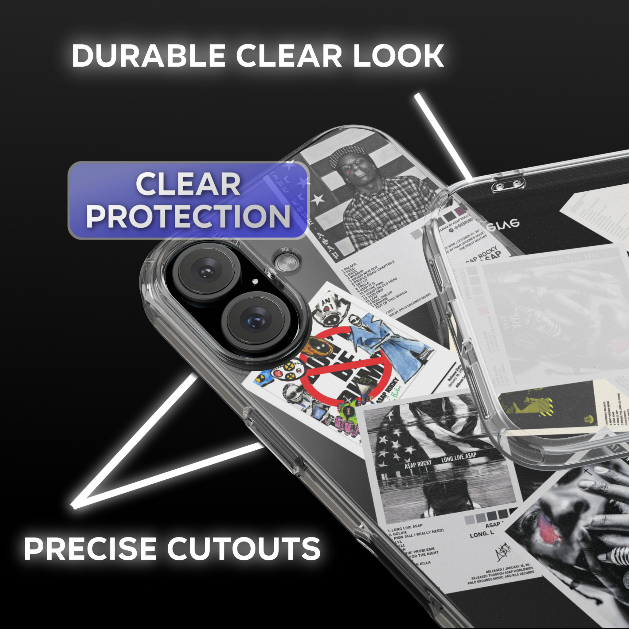 A$AP Rocky Album Covers Clear Phone Case