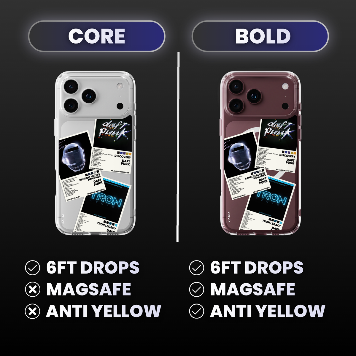 Daft Punk Album Covers Clear Phone Case