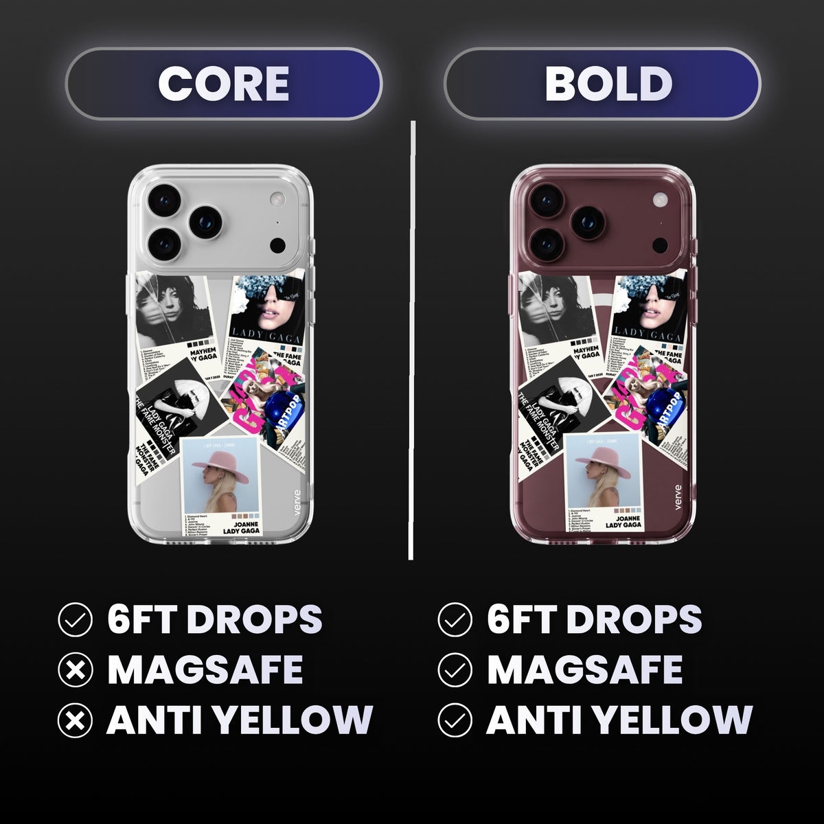 Lady Gaga Album Covers Clear Phone Case