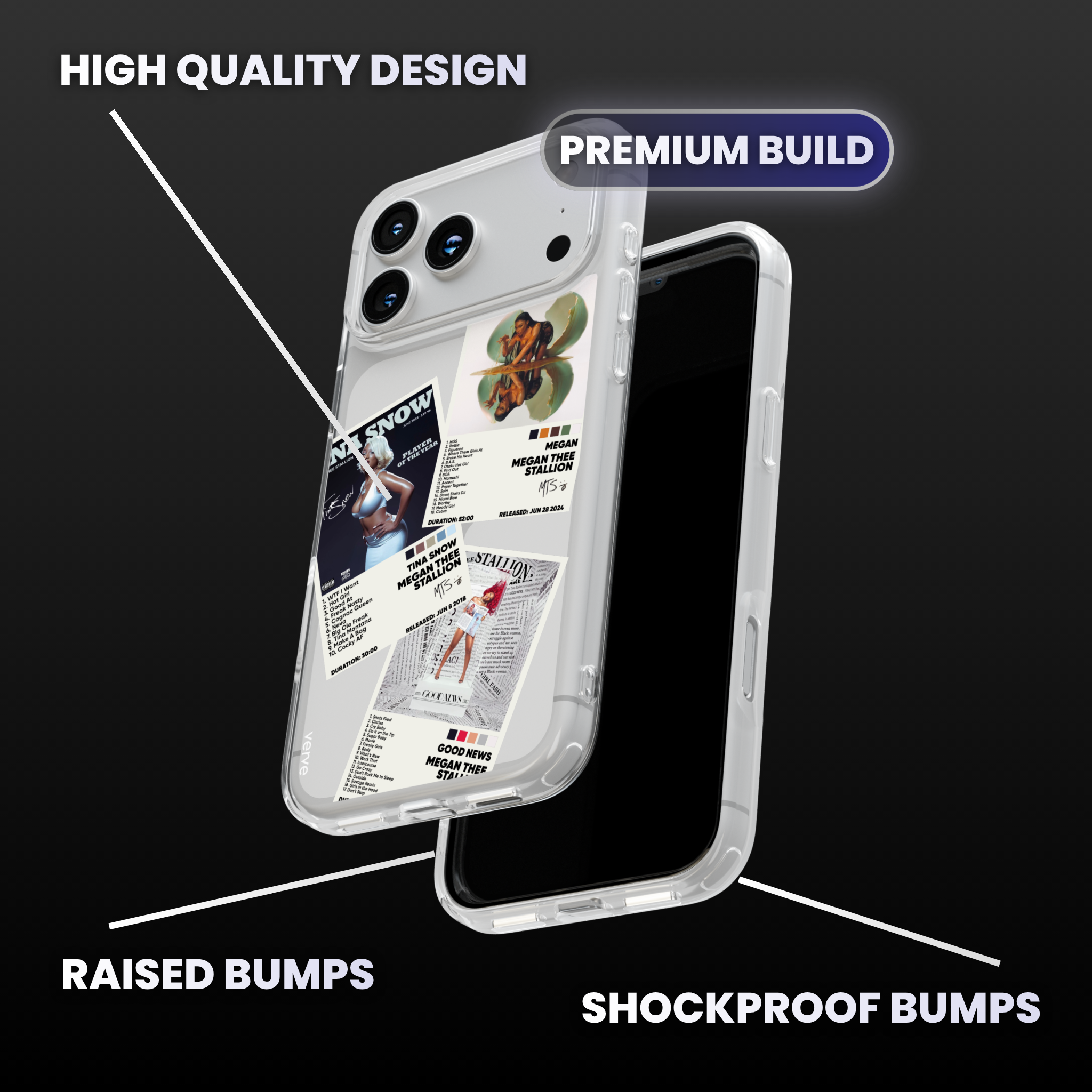 Megan Thee Stallion Album Covers Clear Phone Case