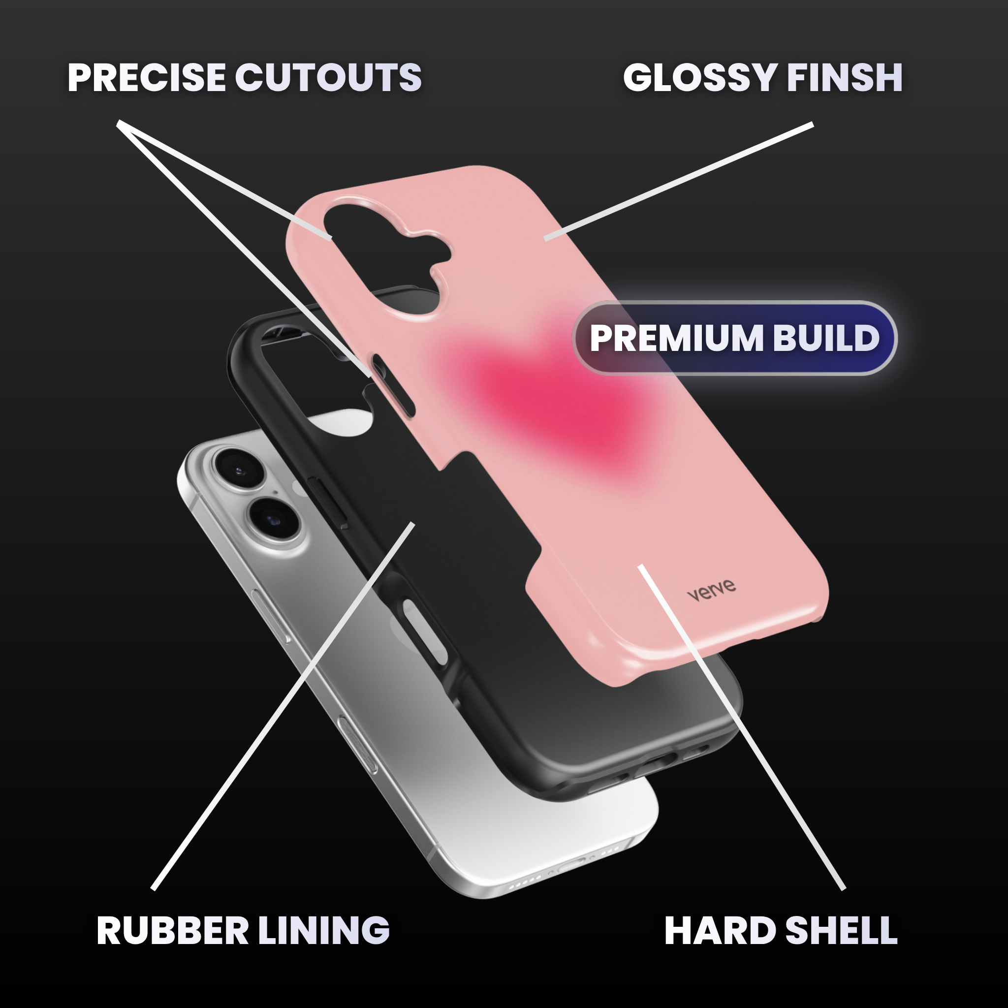 Heart Aura Pink Phone Case