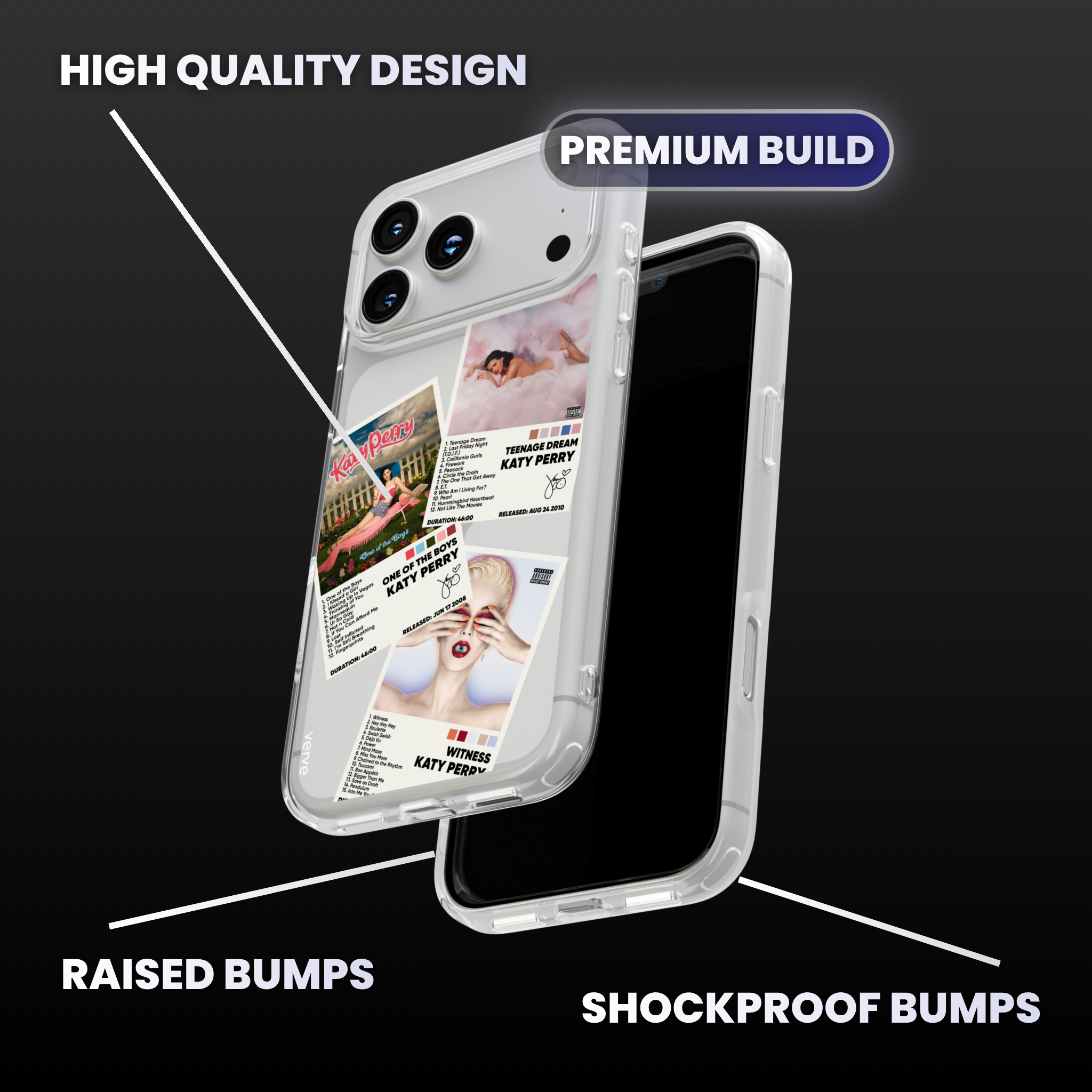 Katy Perry Album Covers Clear Phone Case