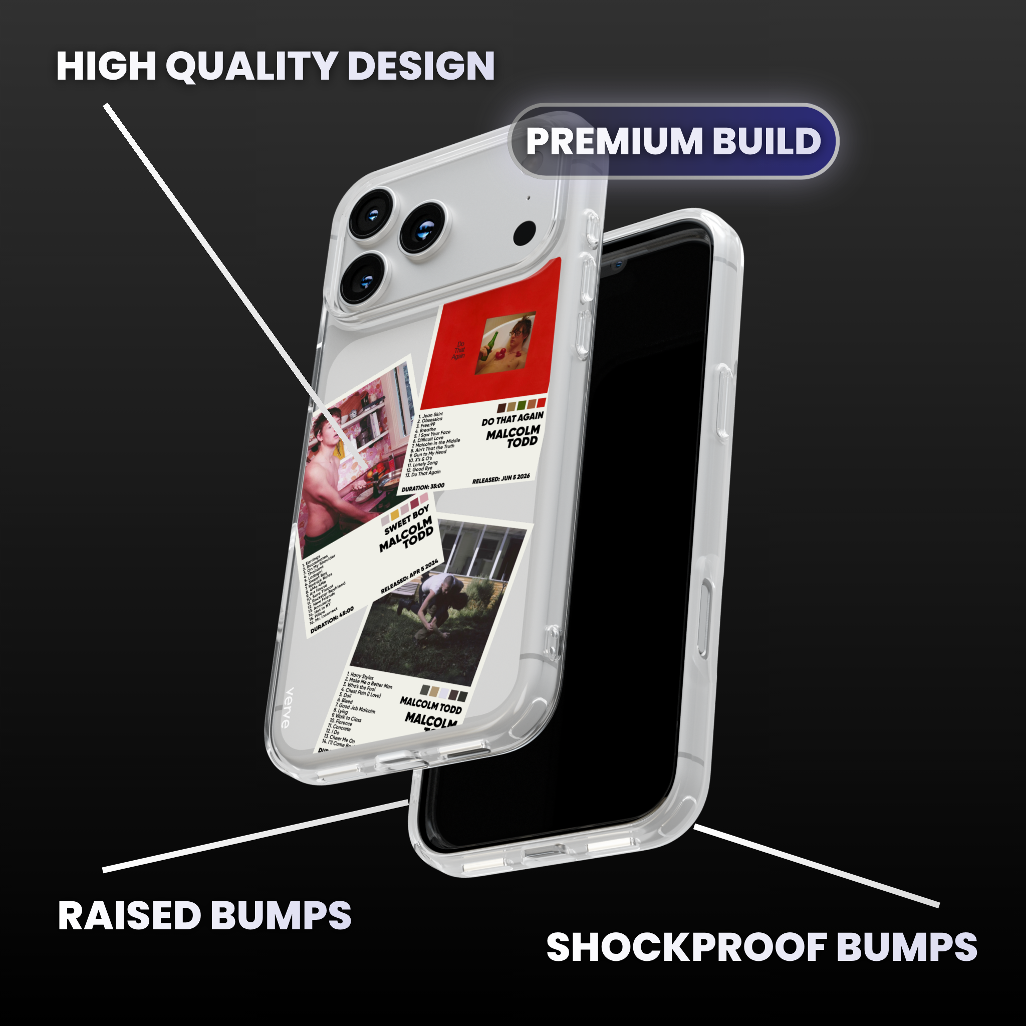Malcolm Todd Album Covers Clear Phone Case