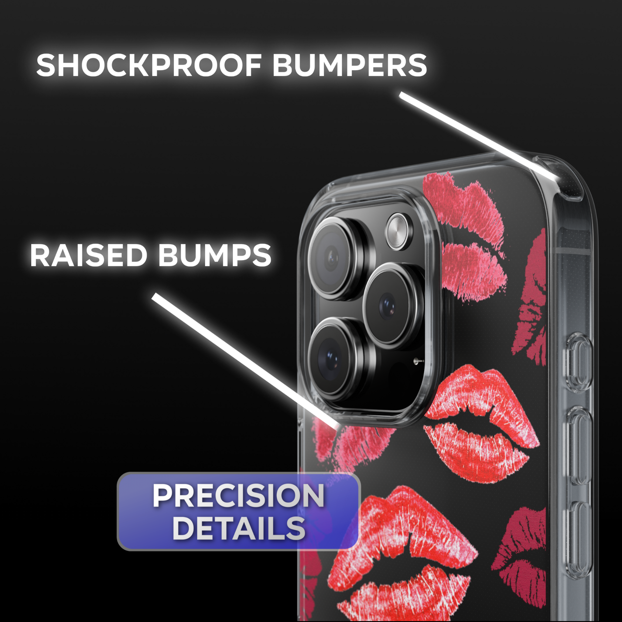 Kiss Print Clear Phone Case