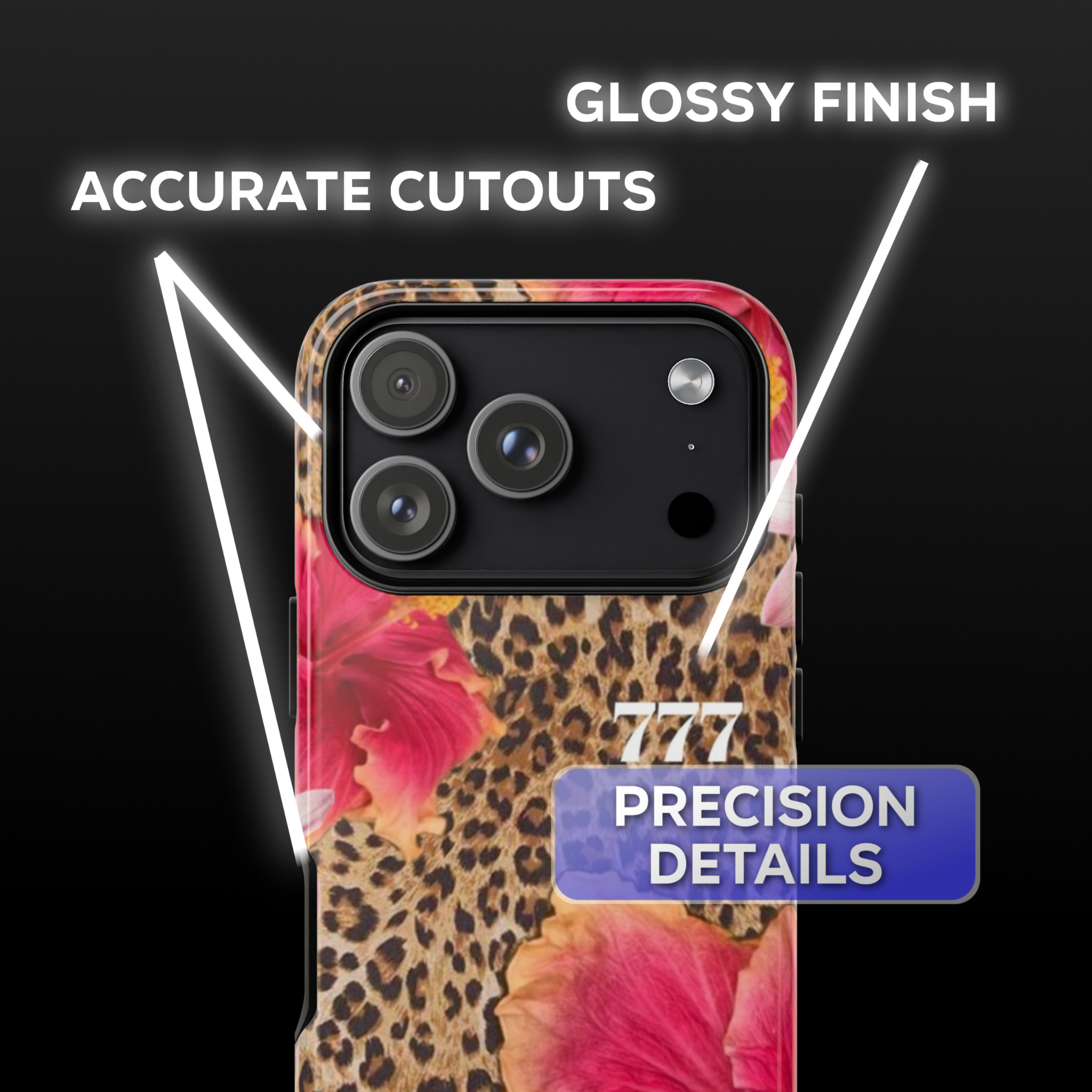 Flowers Leopard Print Phone Case