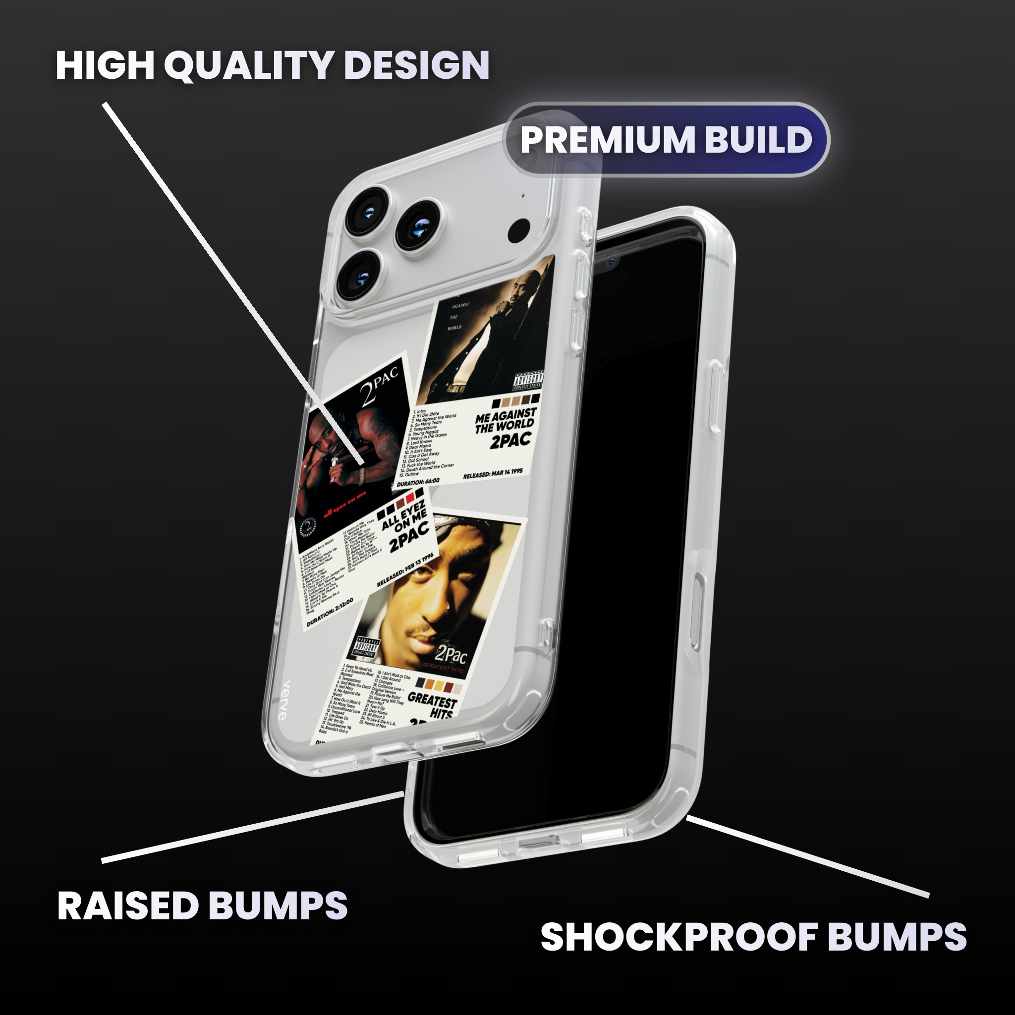 2Pac Album Covers Clear Phone Case