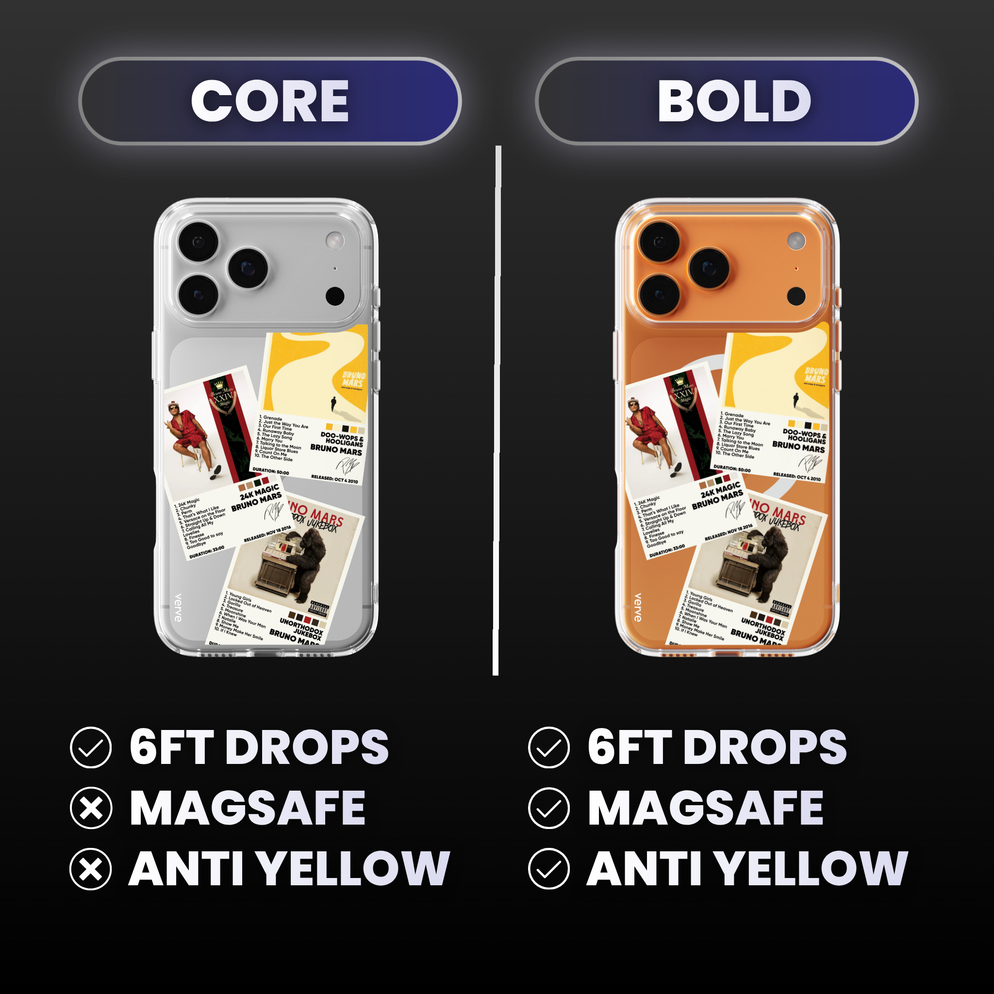 Bruno Mars Album Covers Clear Phone Case