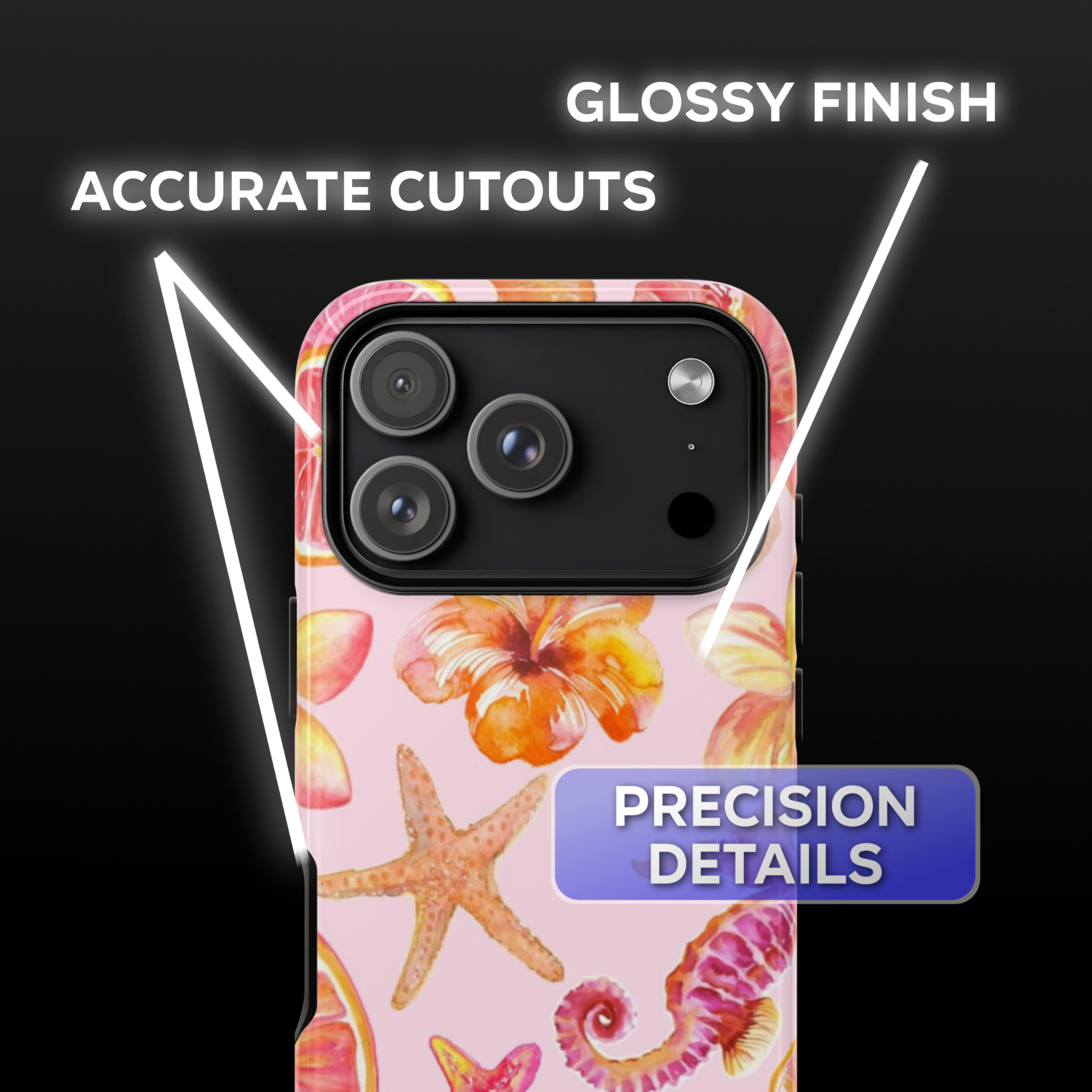 Peachy Starfish Flowers Phone Case