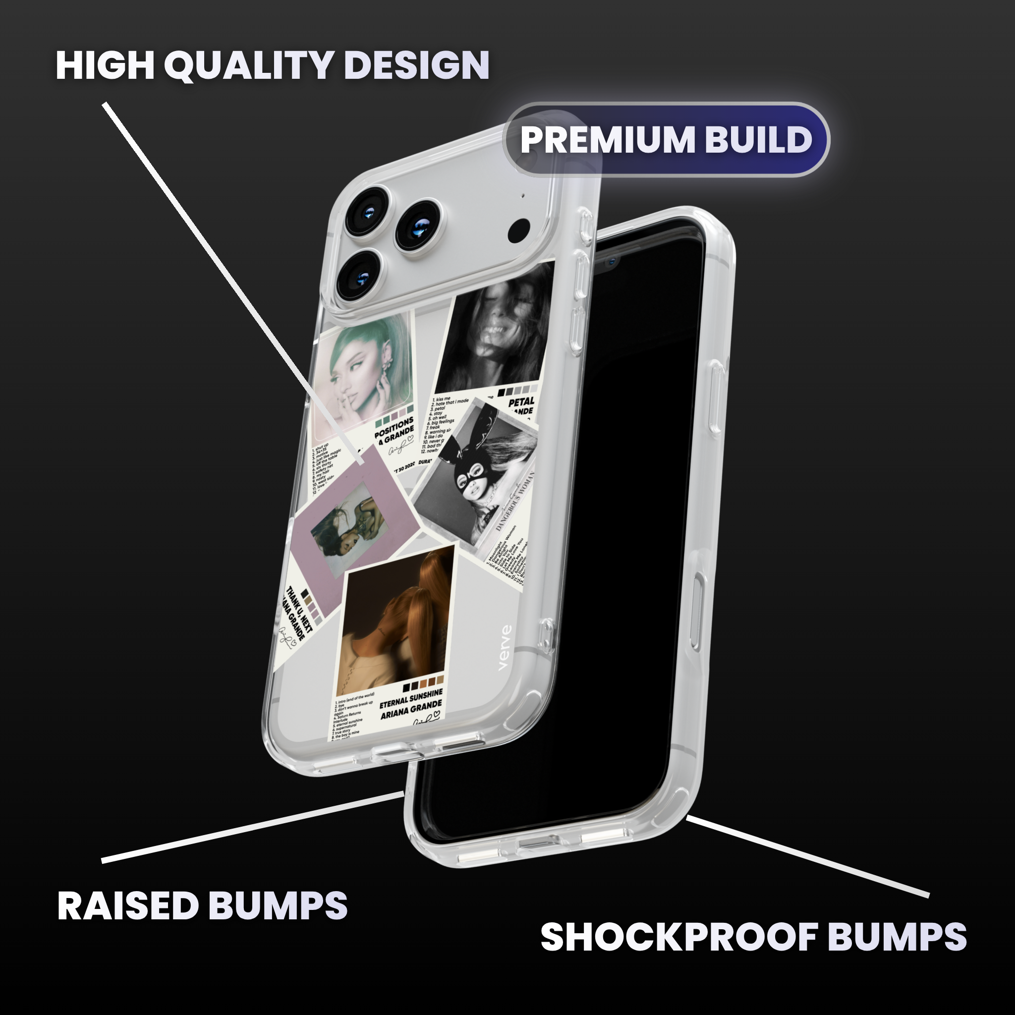 Ariana Grande Album Covers Clear Phone Case