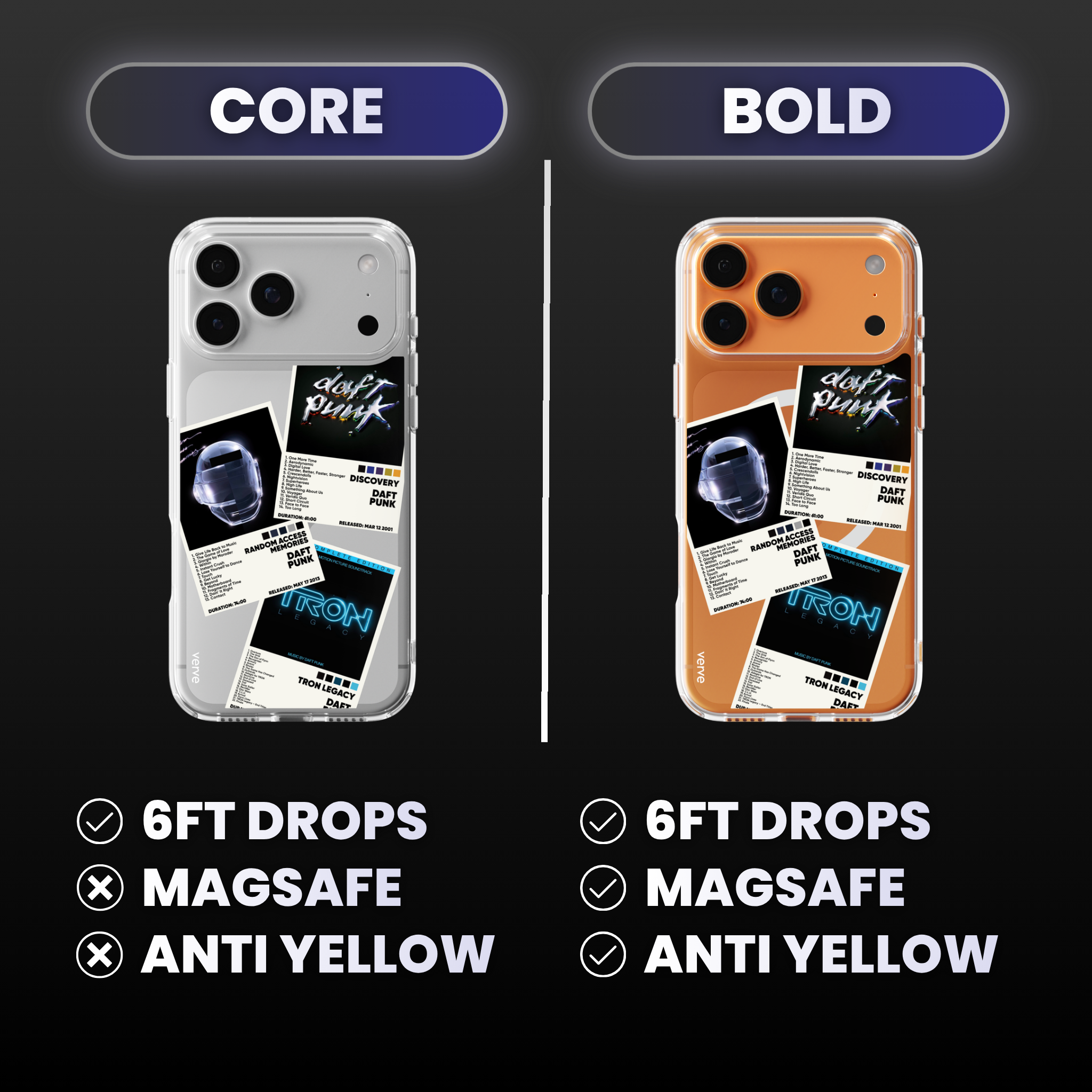 Daft Punk Album Covers Clear Phone Case