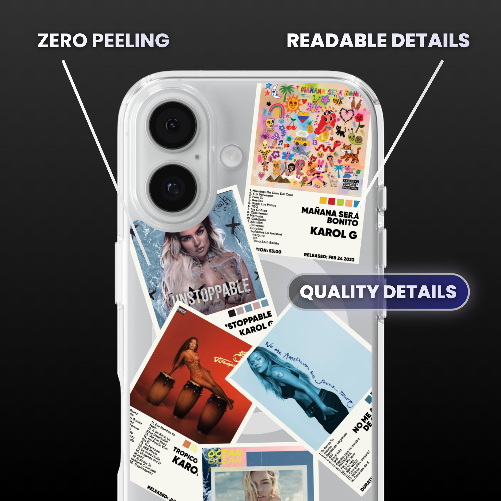 Karol G Album Covers Clear Phone Case