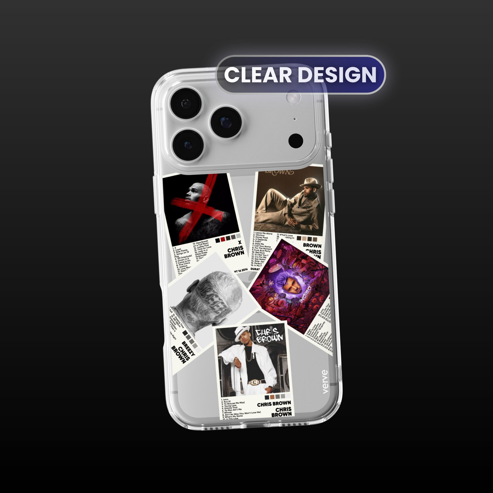 Chris Brown Album Covers Clear Phone Case