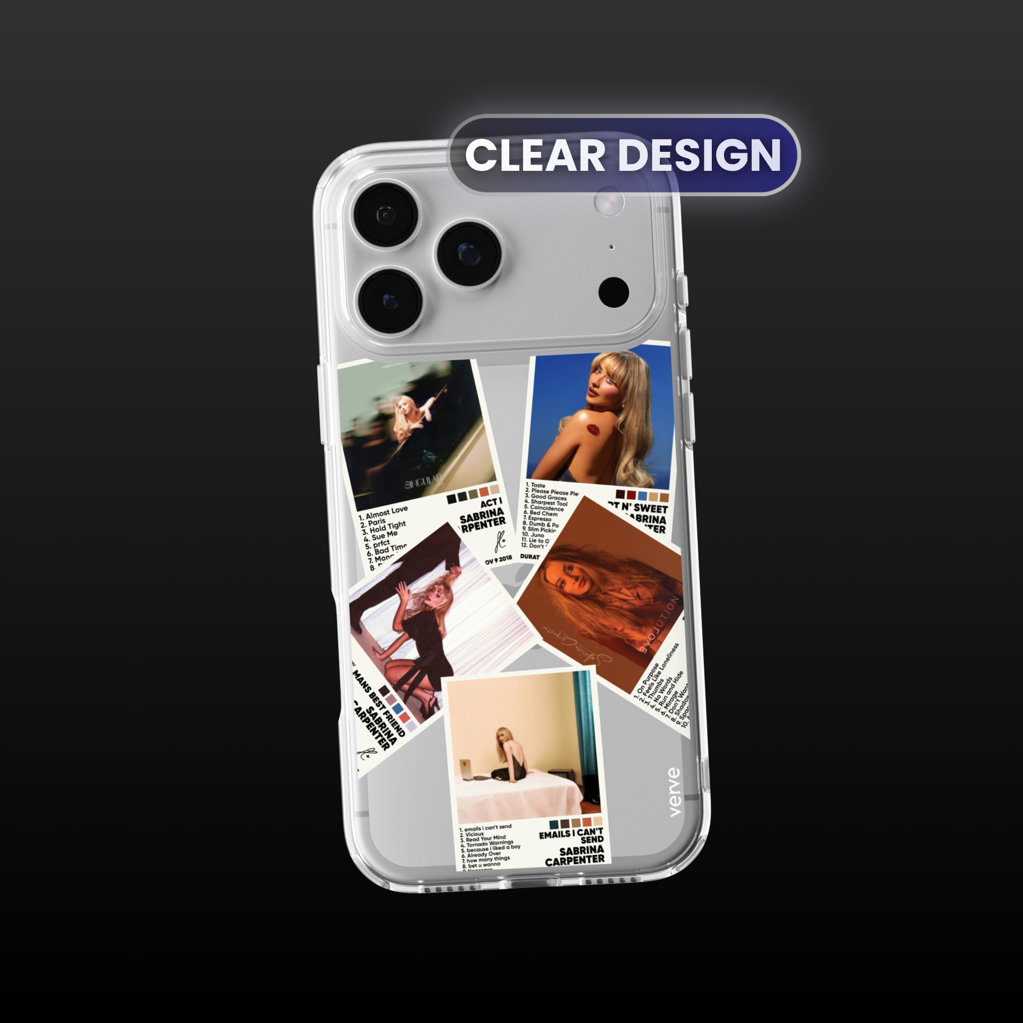 Sabrina Carpenter Album Covers Clear Phone Case