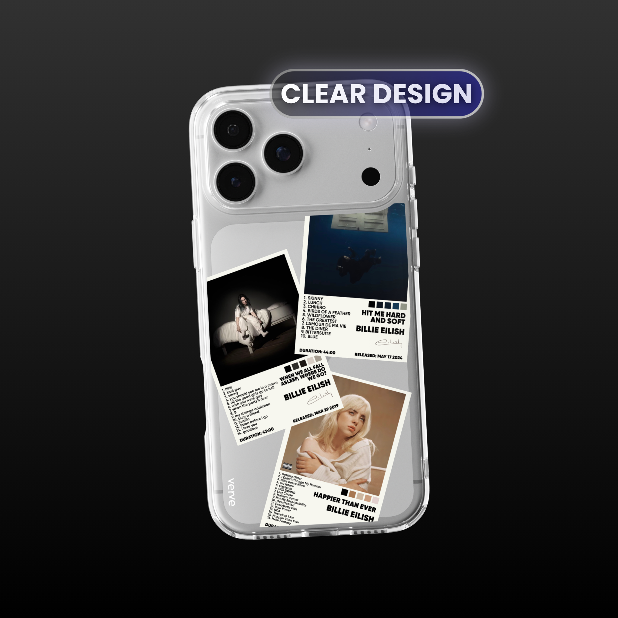 Billie Eilish Album Covers Clear Phone Case
