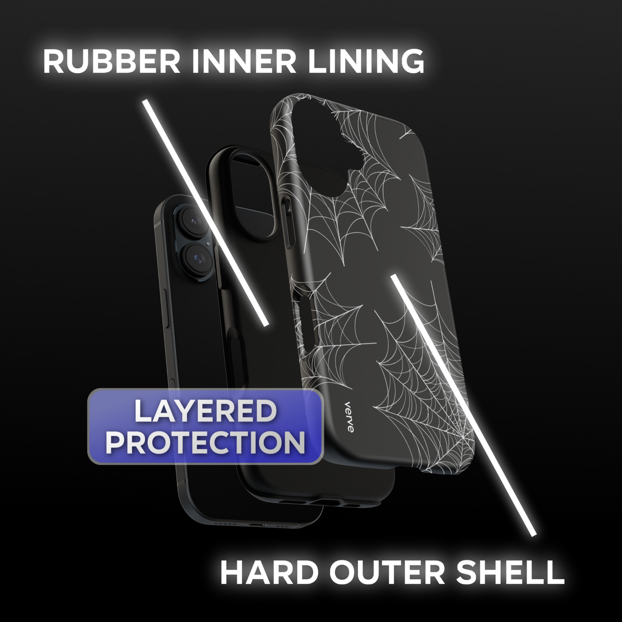 Black Spider Web Phone Case