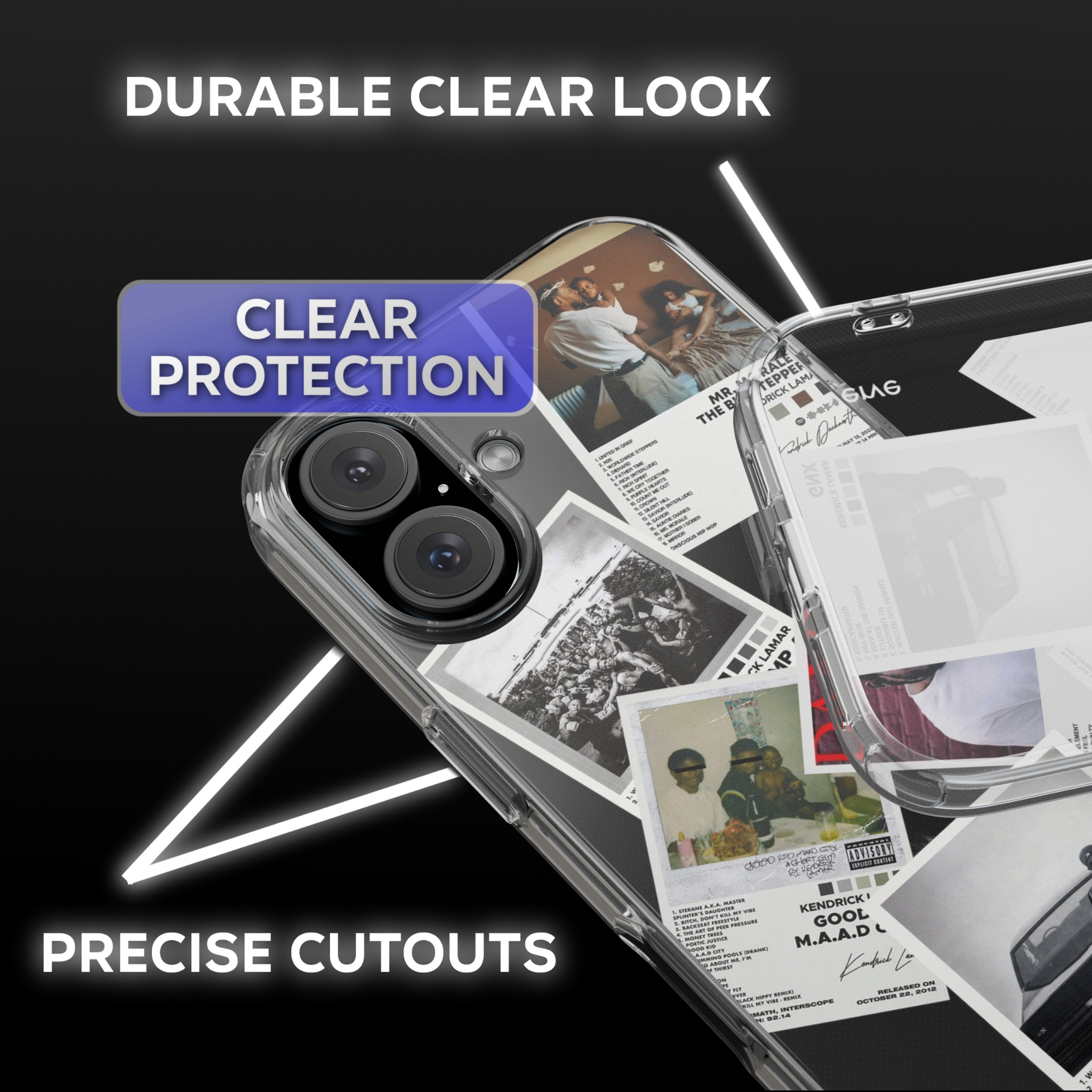 Kendrick Lamar Album Covers Clear Phone Case