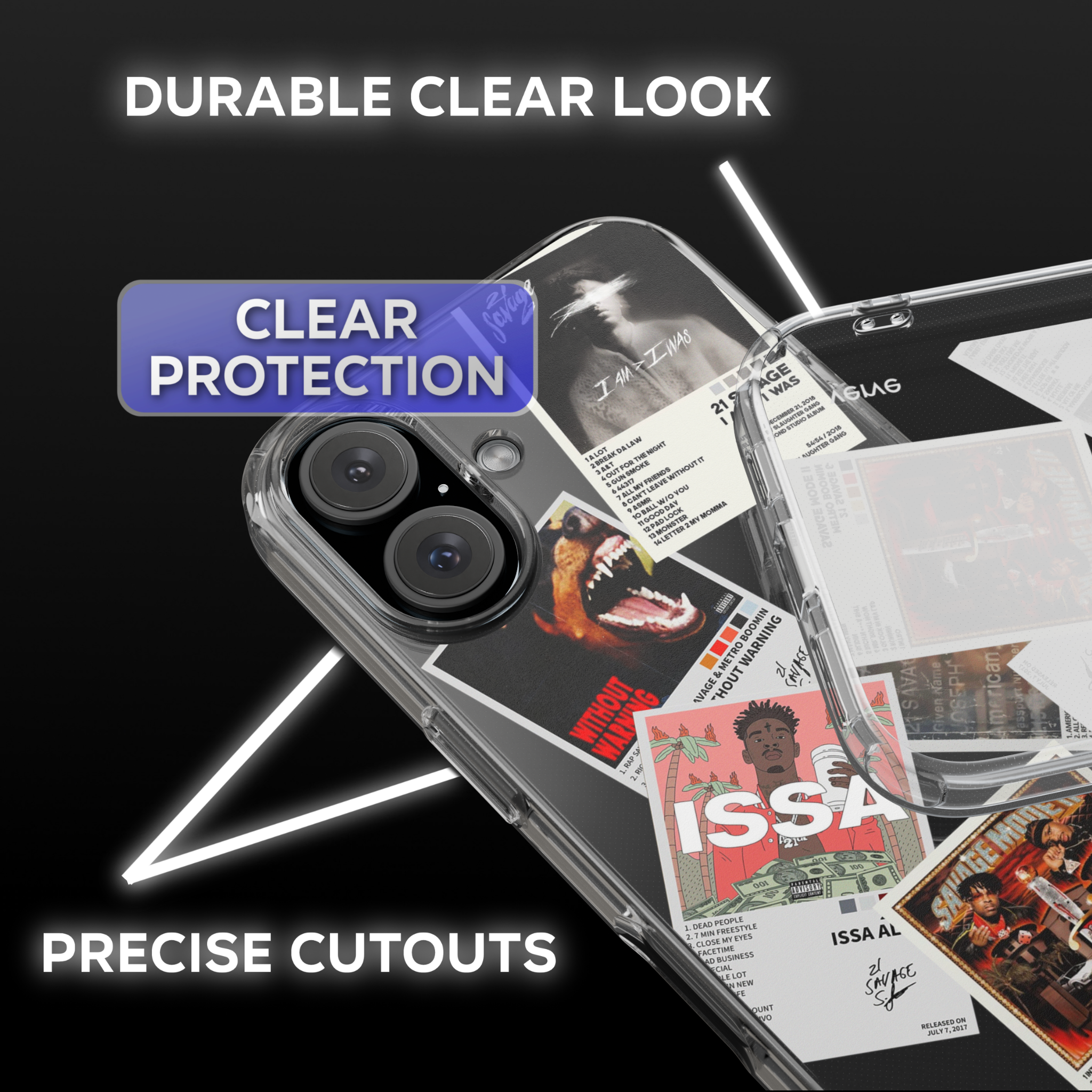21 Savage Album Covers Clear Phone Case