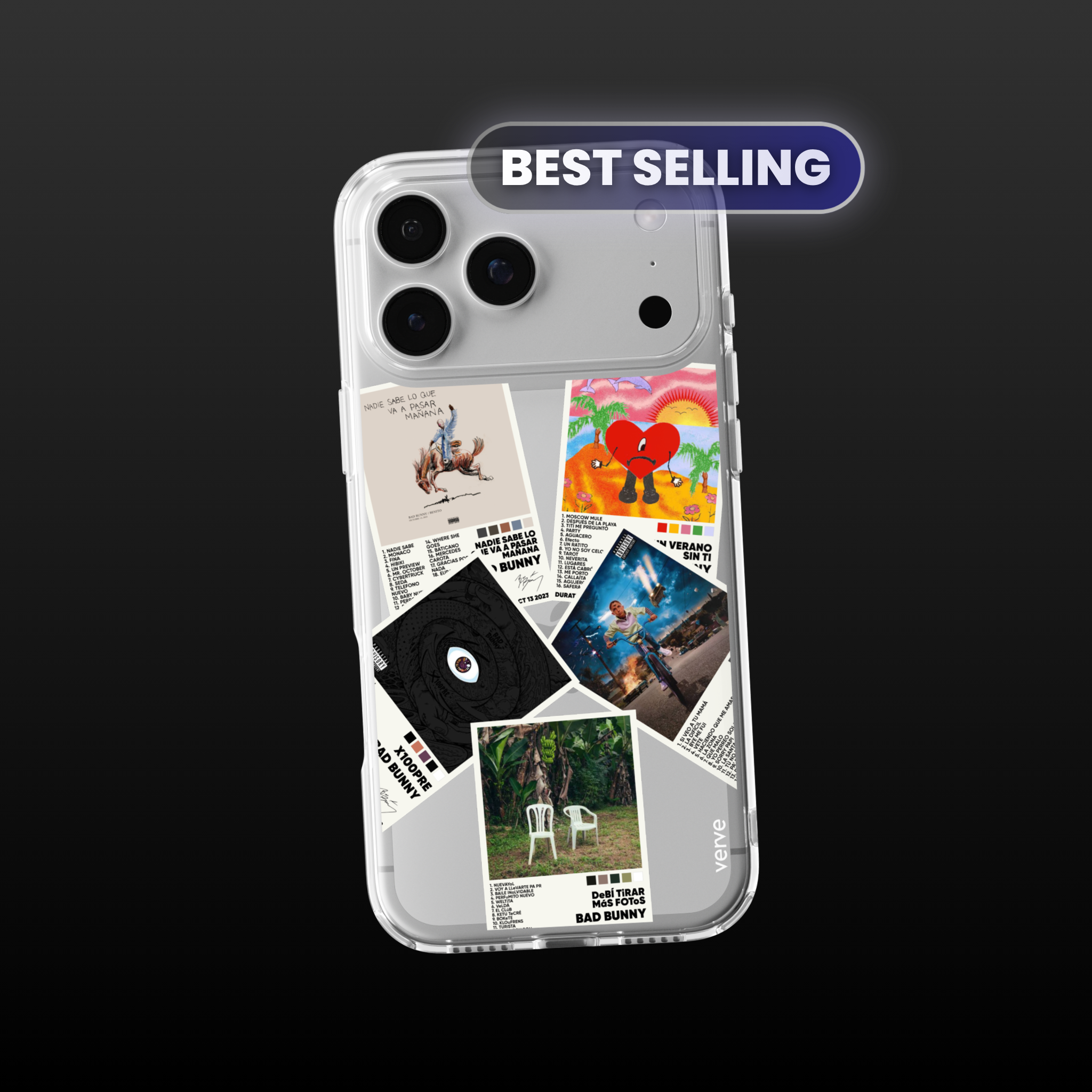 Bad Bunny Albums Clear Phone Case – VERVE Bad Bunny Albums Clear Phone Case – VERVE